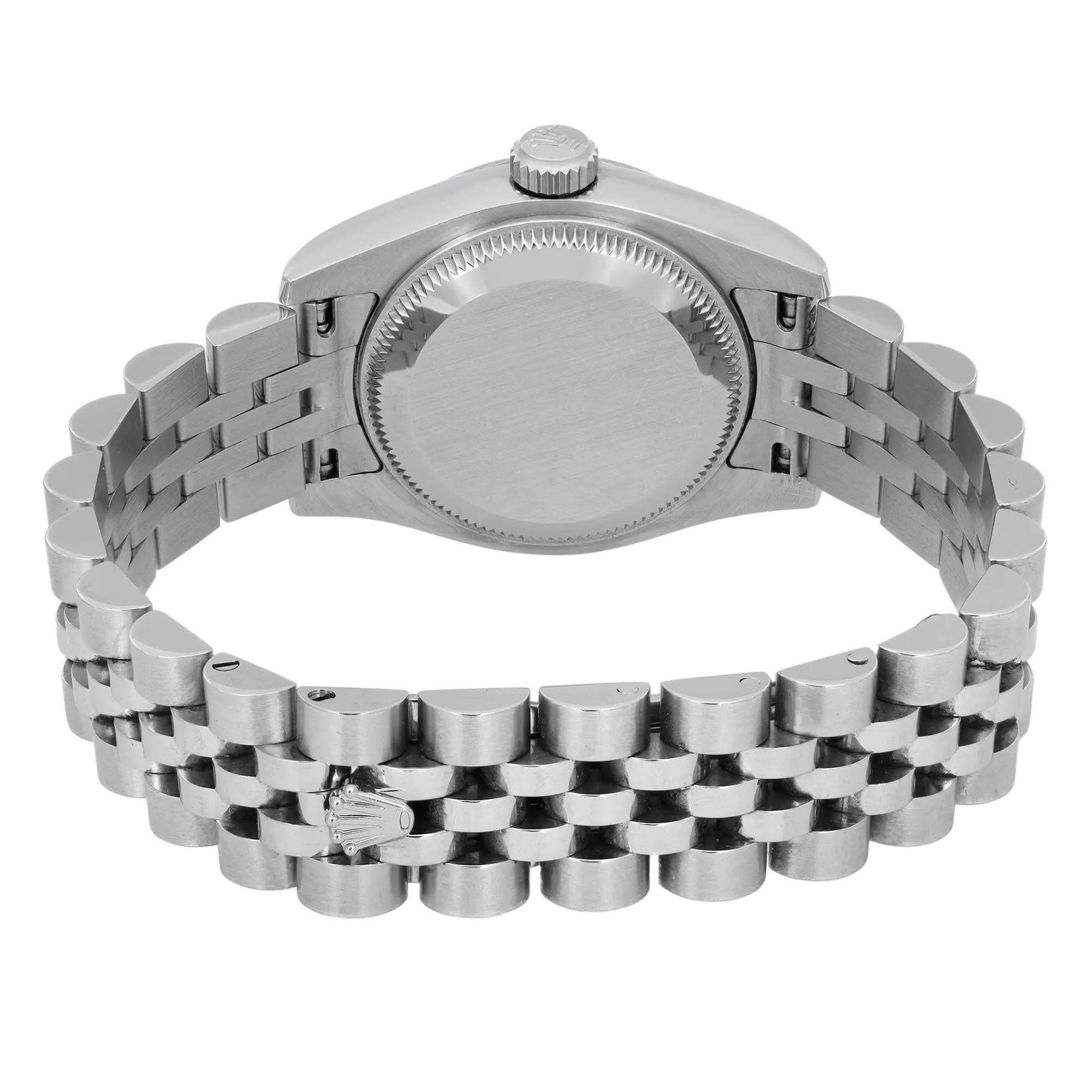 Rolex Lady Datejust 26 18K White Gold Steel Silver Dial Ladies Watch 179174 B&P For Sale 1