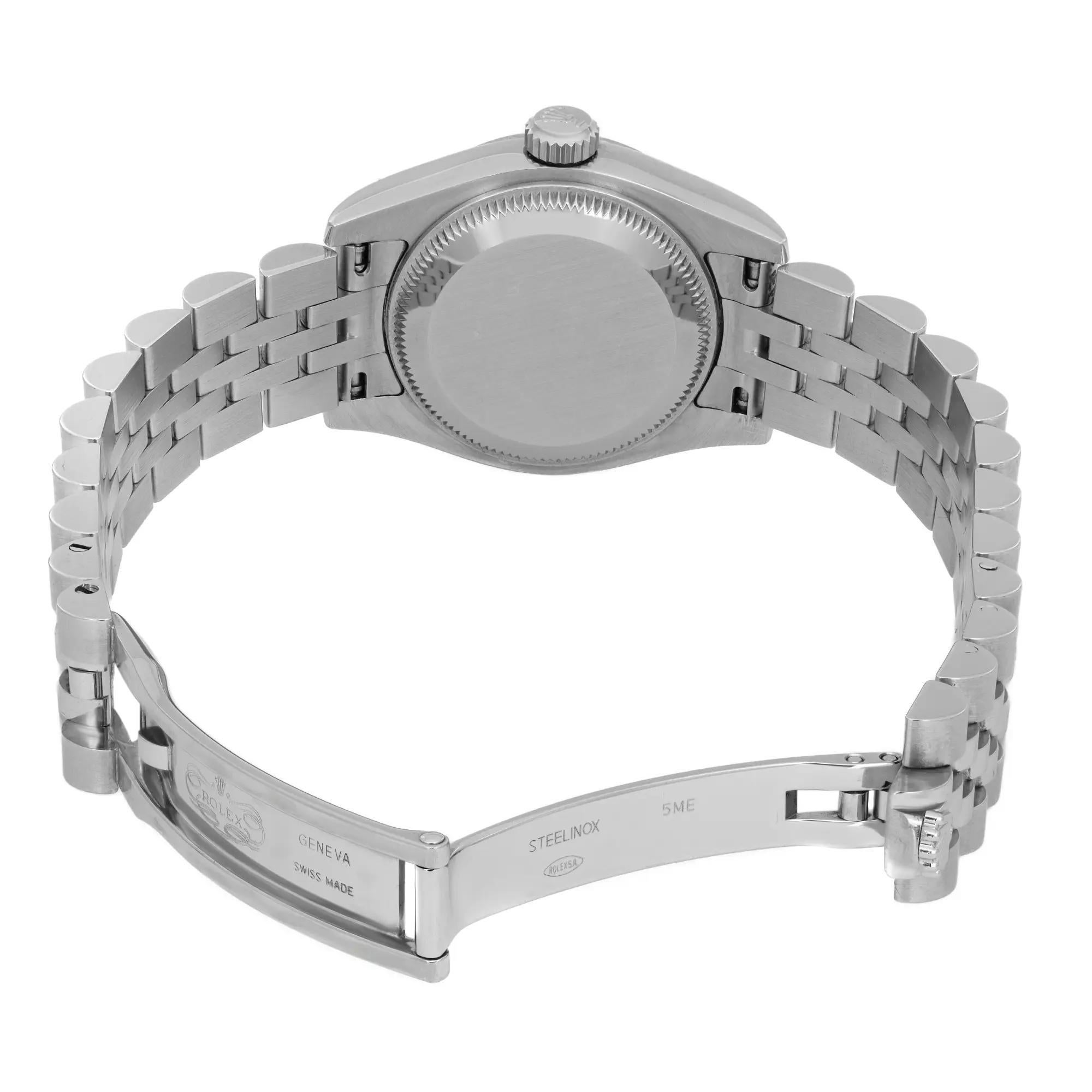 Rolex Lady Datejust 26 18K White Gold Steel Silver Dial Ladies Watch 179174 B&P For Sale 2