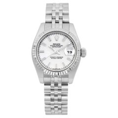 Rolex Lady Datejust 26 Reloj de señora con esfera plateada de acero y oro blanco de 18 quilates 179174 B&P