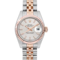 Rolex Lady Datejust 26 Steel 18k Rose Gold Silver Dial Automatic Watch 179171