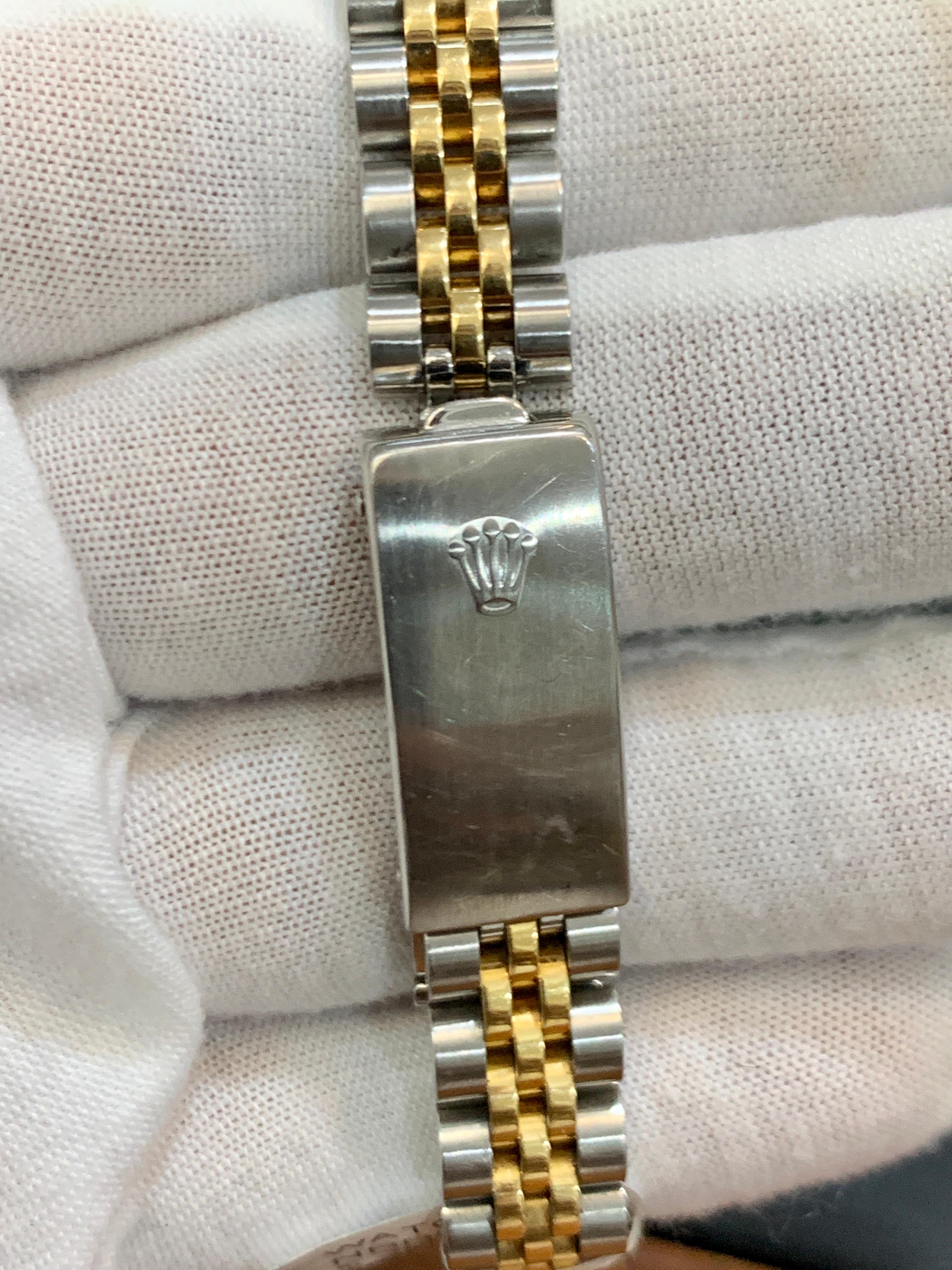 Rolex Lady-Datejust 26 White Dial Jubilee Bracelet Watch 18 Kt Gold & Stainless In Excellent Condition In New York, NY