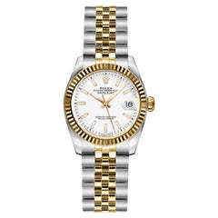 Rolex Lady-Datejust 26 Cadran Blanc Montre Bracelet Jubilee Or 18 Kt & Acier Inoxydable