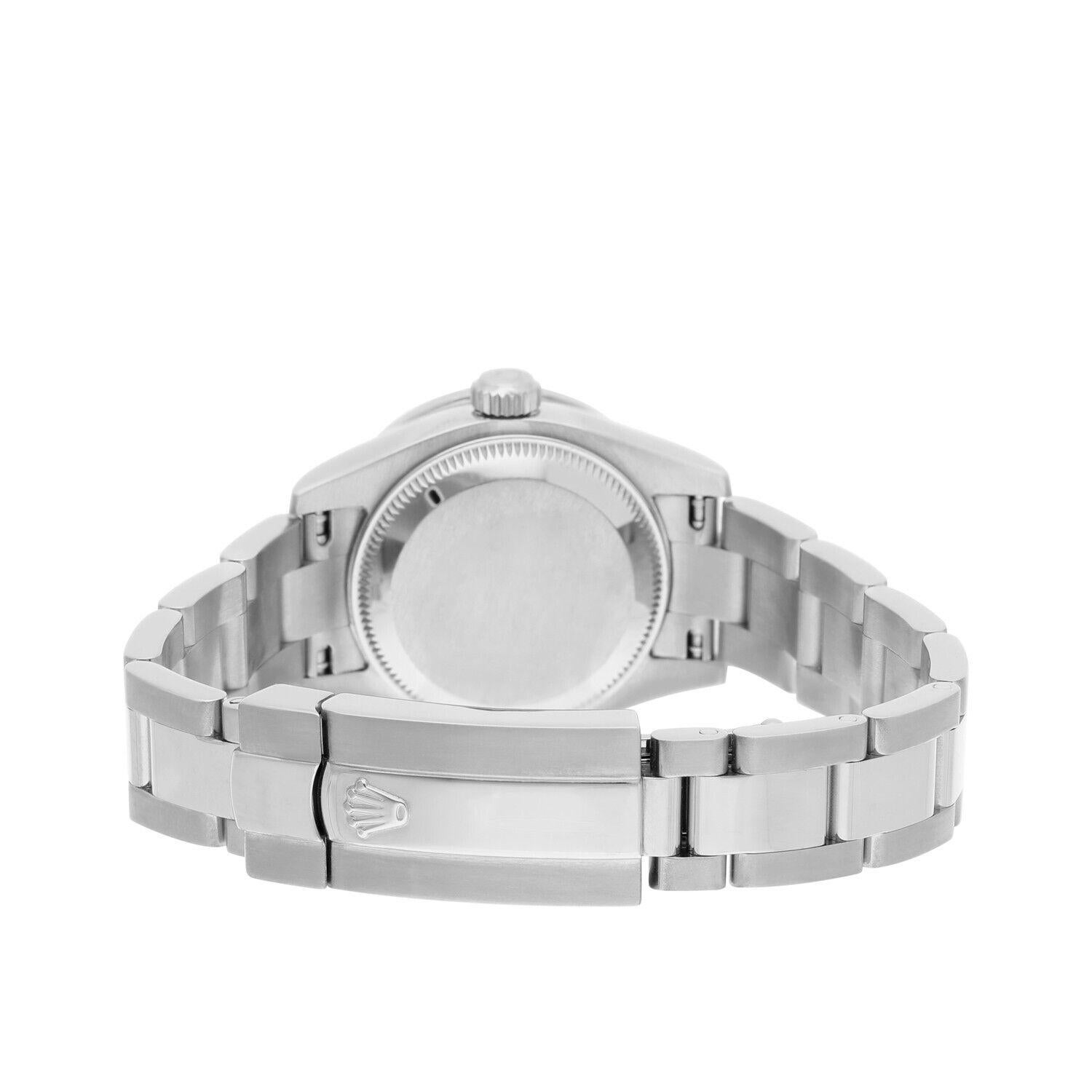 Rolex Montre Lady-Datejust 26 mm 179160 avec cadran en acier rose index et lunette en diamant  en vente 5