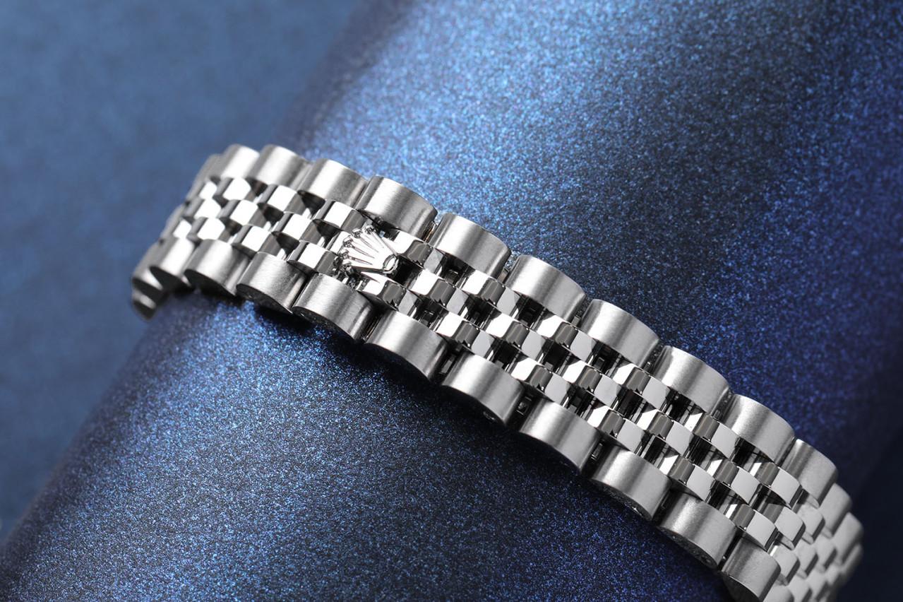 Rolex Lady-Datejust Montre d'usine en acier avec cadran en diamant blanc 179174  en vente 2