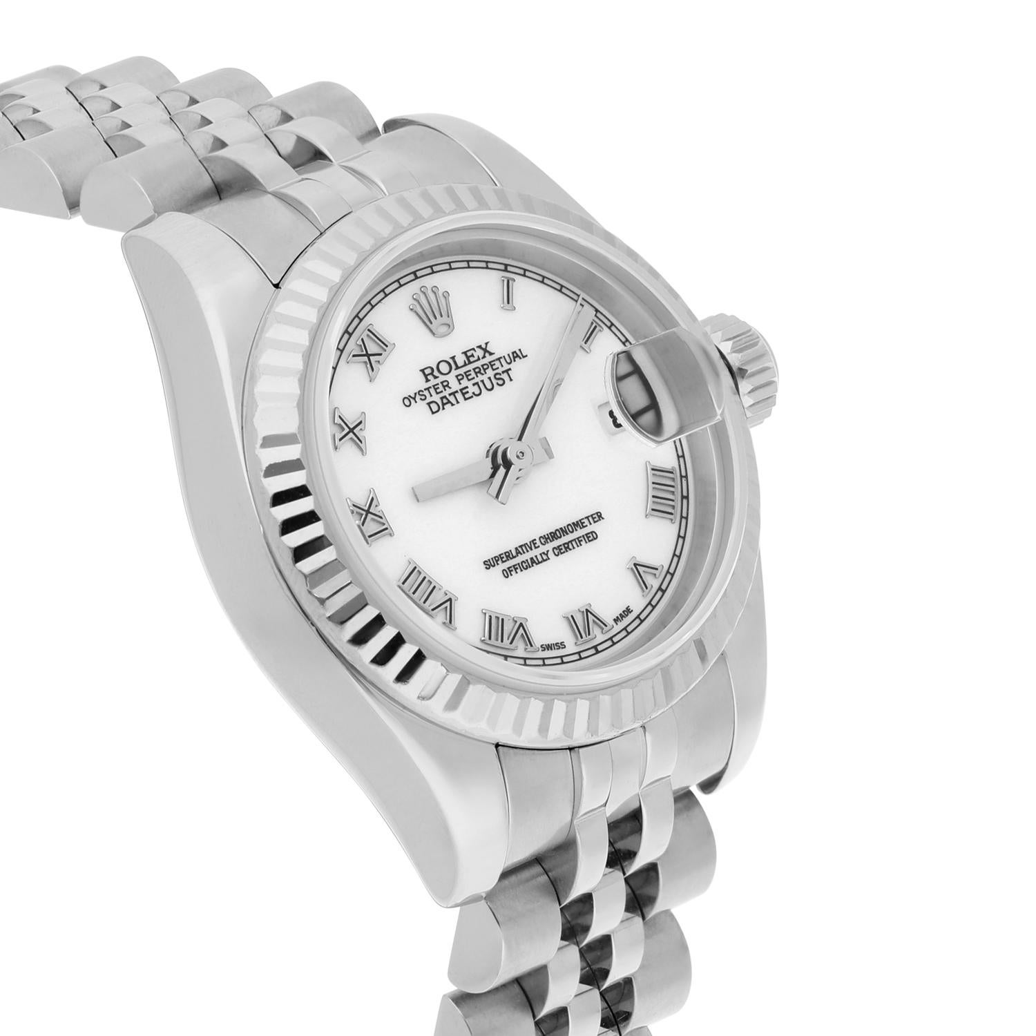 Women's Rolex Lady-Datejust 26mm 179174 Steel & White Gold Watch Roman Dial Complete! For Sale