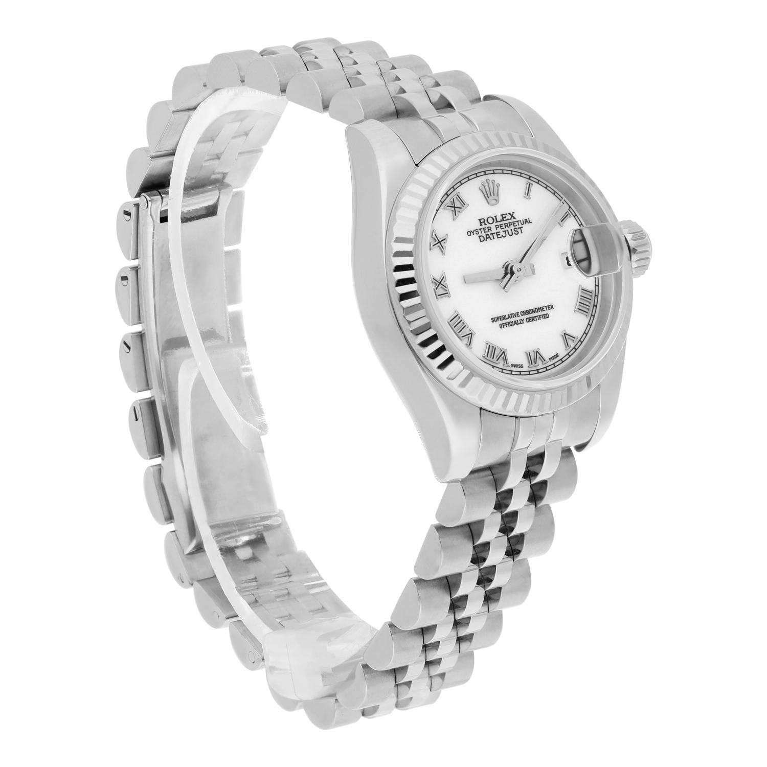 Rolex Lady-Datejust 26 mm 179174 Reloj de acero y oro blanco Esfera romana ¡Completo! en venta 2