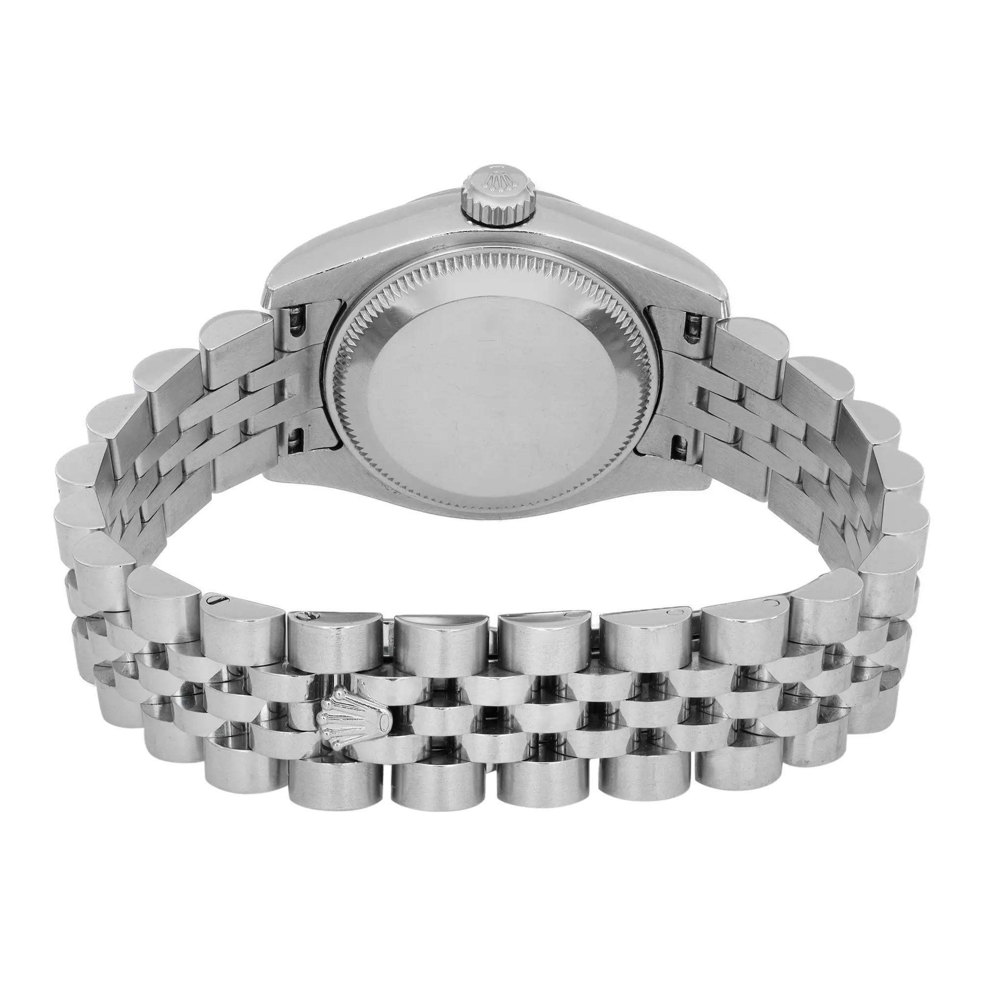 Reloj Rolex Lady Datejust 26mm Oro Blanco 18K Acero Diamante Esfera Plateada 179174 en venta 2