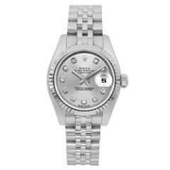 Reloj Rolex Lady Datejust 26mm Oro Blanco 18K Acero Diamante Esfera Plateada 179174
