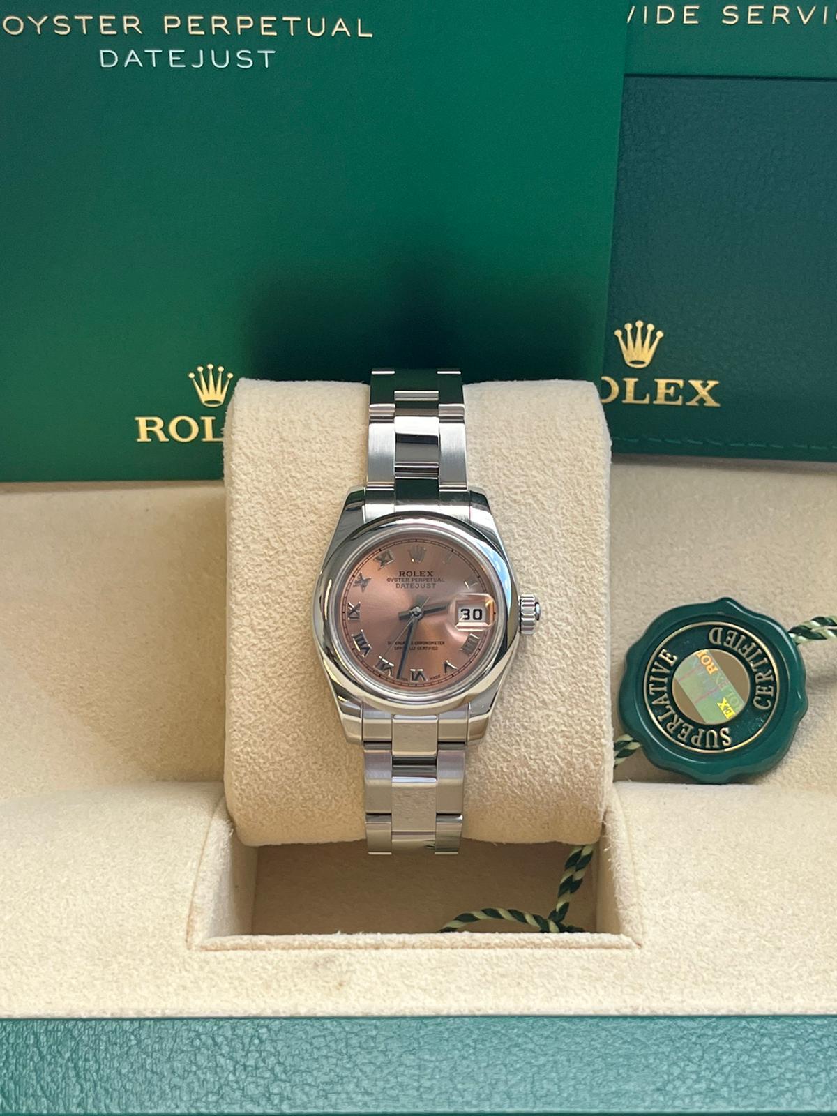 Rolex Lady-Datejust 26mm Automatic Pink Roman Dial Steel Oyster Watch 179160 5