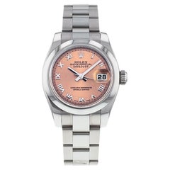 Rolex Lady-Datejust 26mm Automatic Pink Roman Dial Steel Oyster Watch 179160