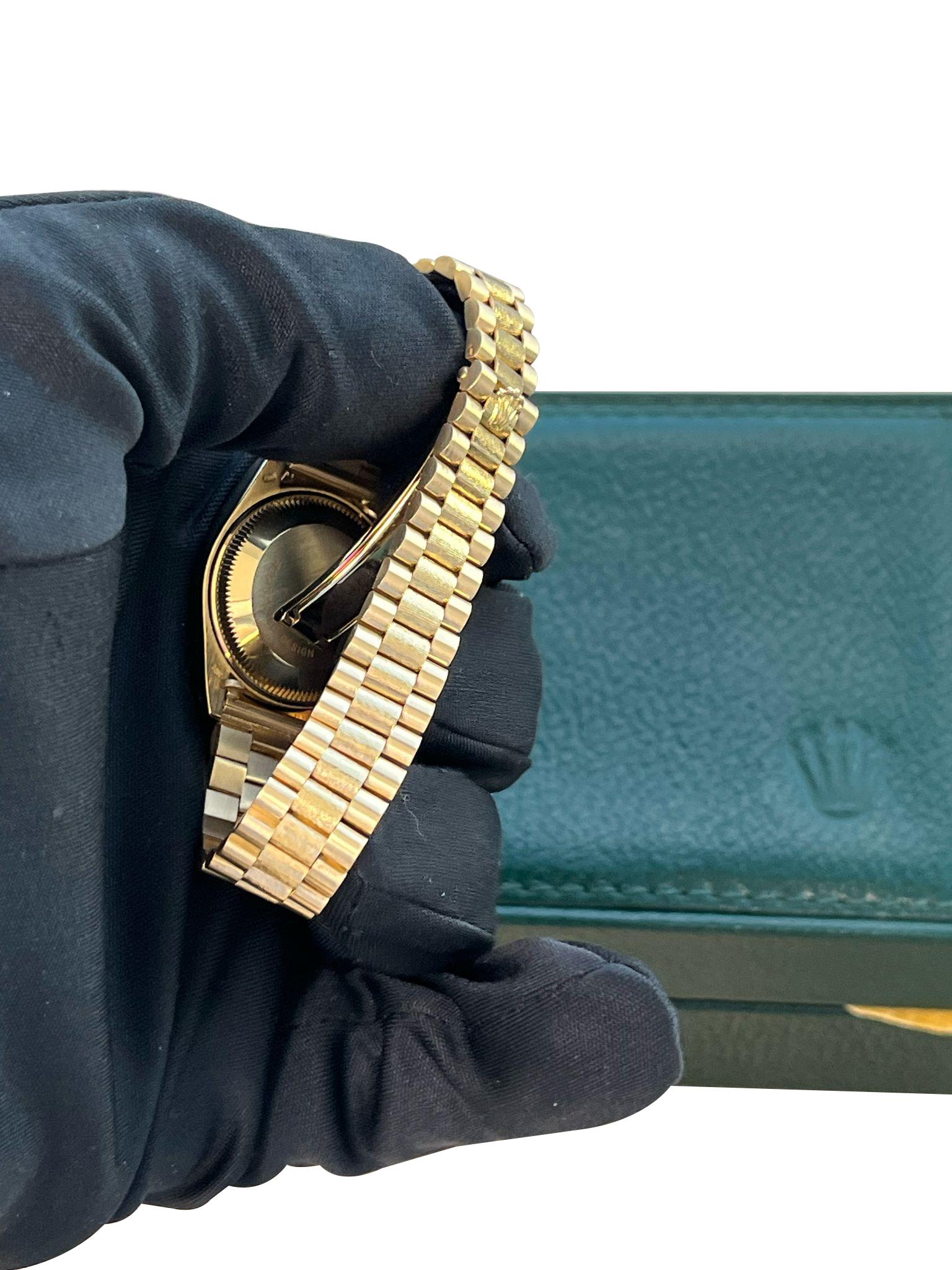 Rolex Lady-Datejust 26mm Champagne Dial 18K Yellow Gold Diamond Bezel Watch 6916 For Sale 5