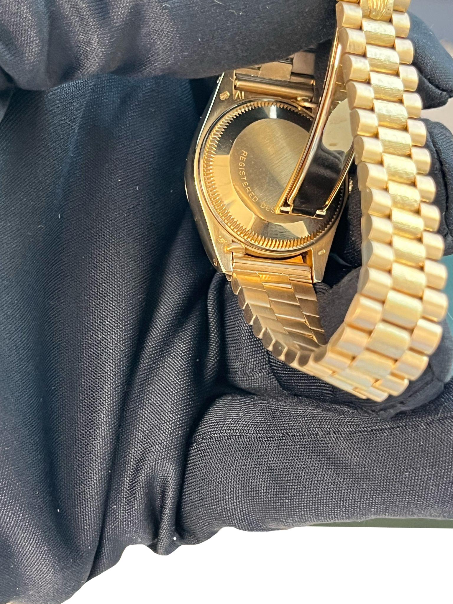 Rolex Lady-Datejust 26mm Champagne Dial 18K Yellow Gold Diamond Bezel Watch 6916 For Sale 7
