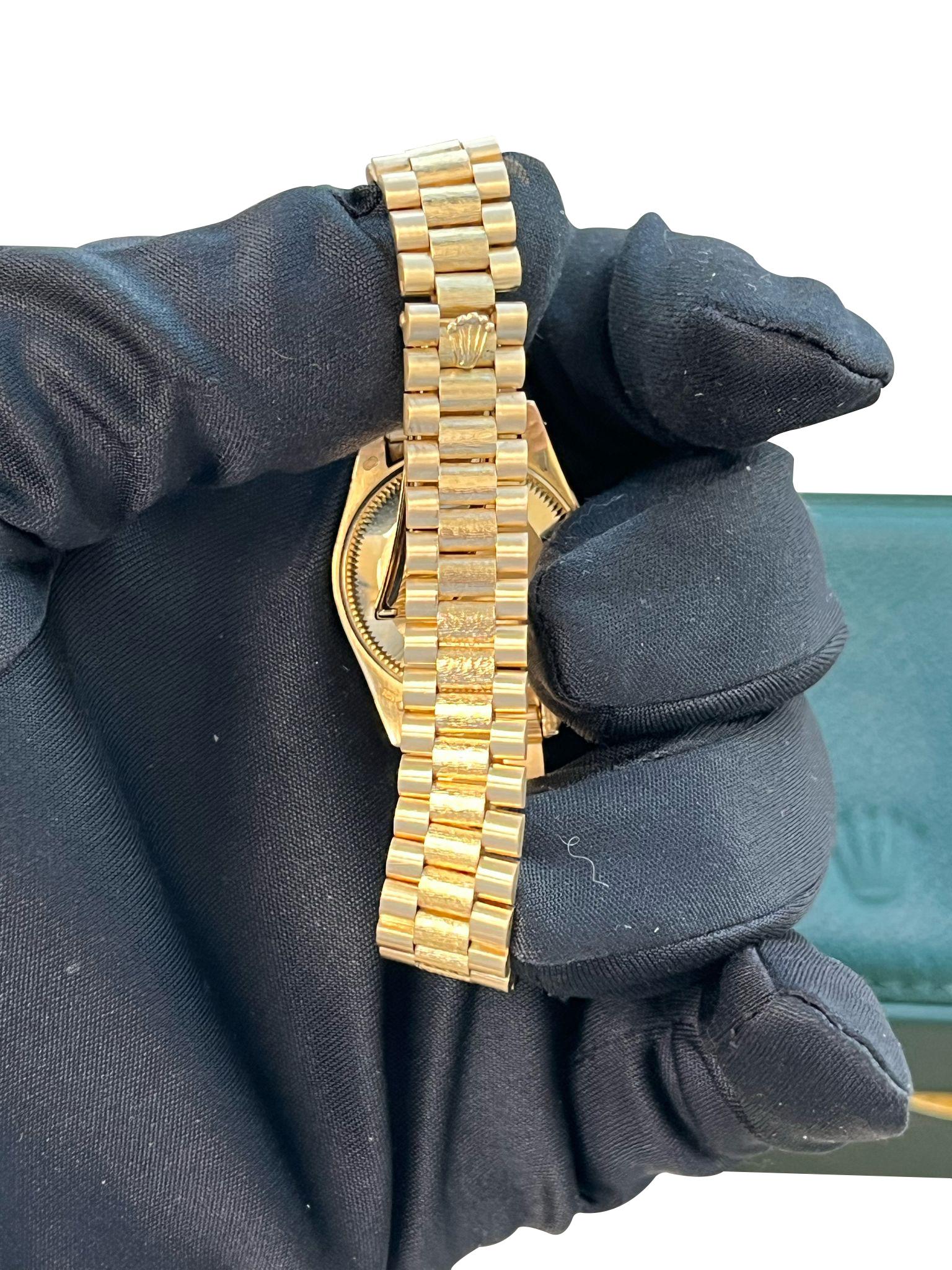 Rolex Lady-Datejust 26mm Champagne Dial 18K Yellow Gold Diamond Bezel Watch 6916 For Sale 8