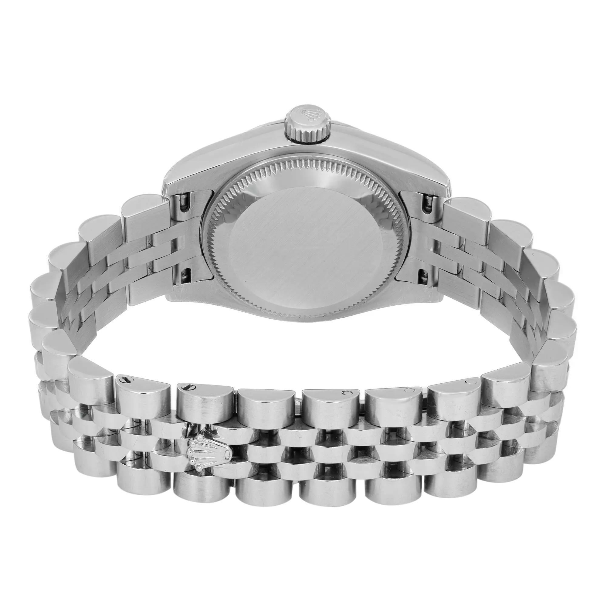 Rolex Lady Datejust 26mm Gold Steel Diamond Silver Dial Automatic Watch 179174 1