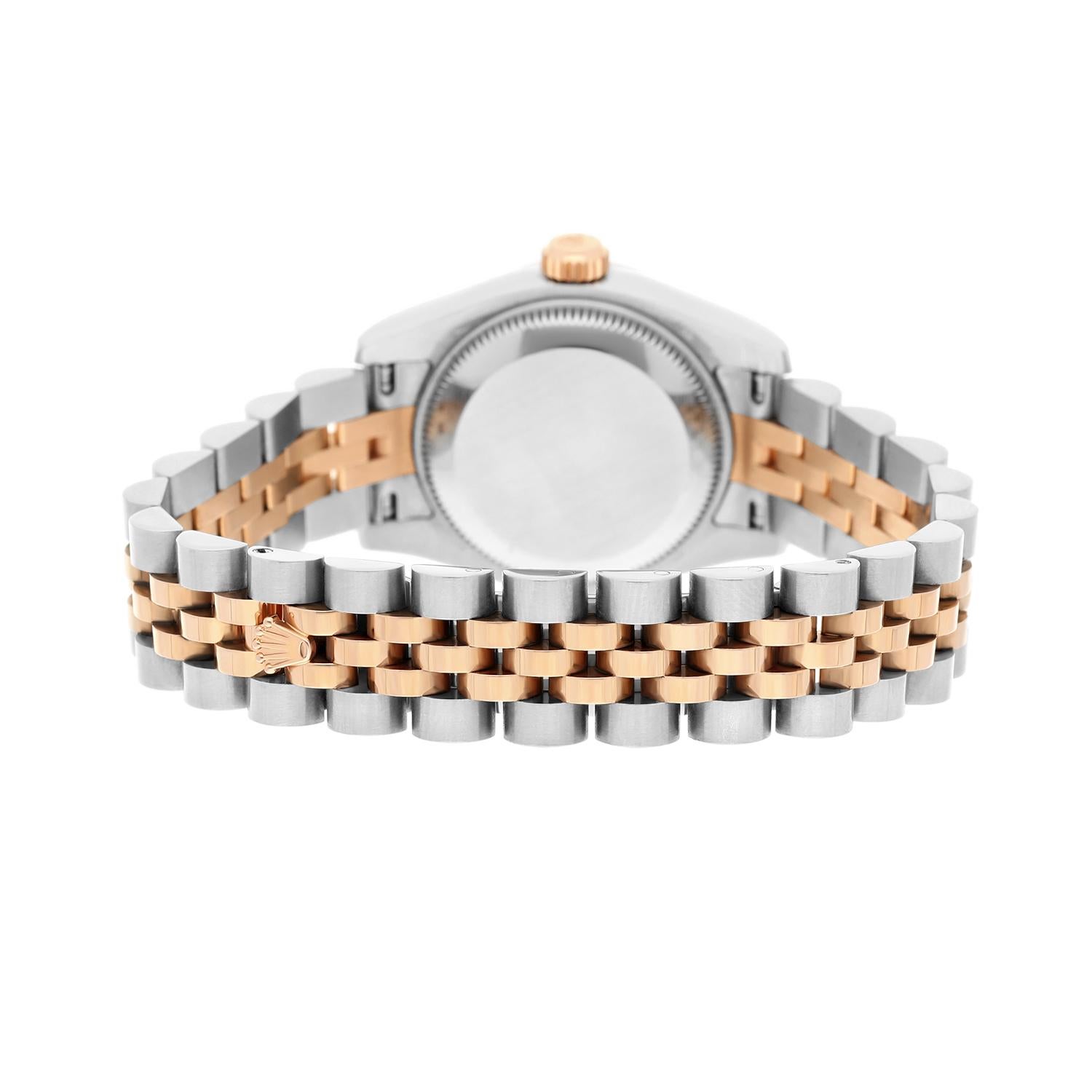 Rolex Lady-Datejust 26mm Stainless Steel & Rose Gold 179171 Meteorite Diamond For Sale 2