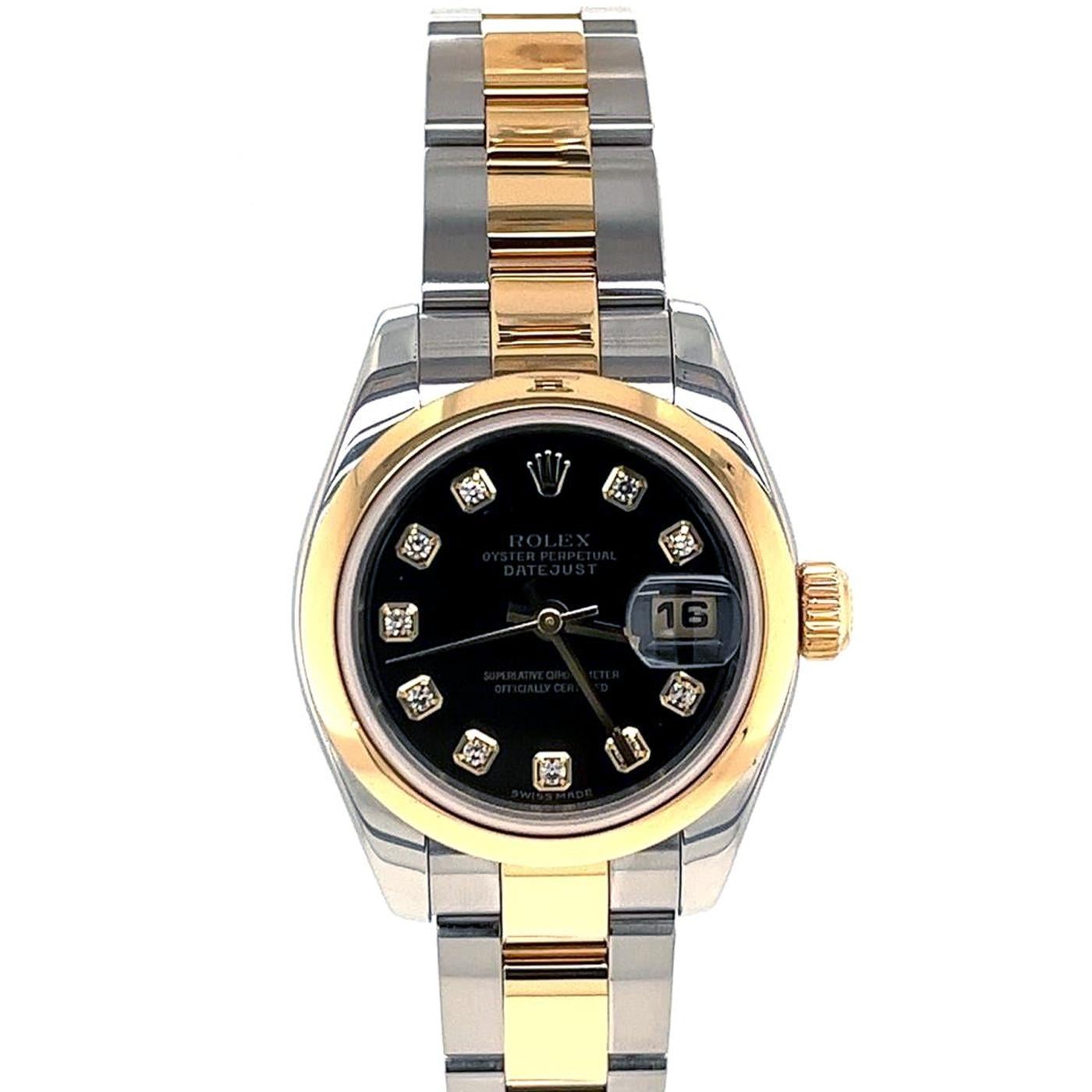 Two-tone watches will never go out of style. The women's Rolex 179163 features a stunning two-tone finish that Rolex refers to as 
