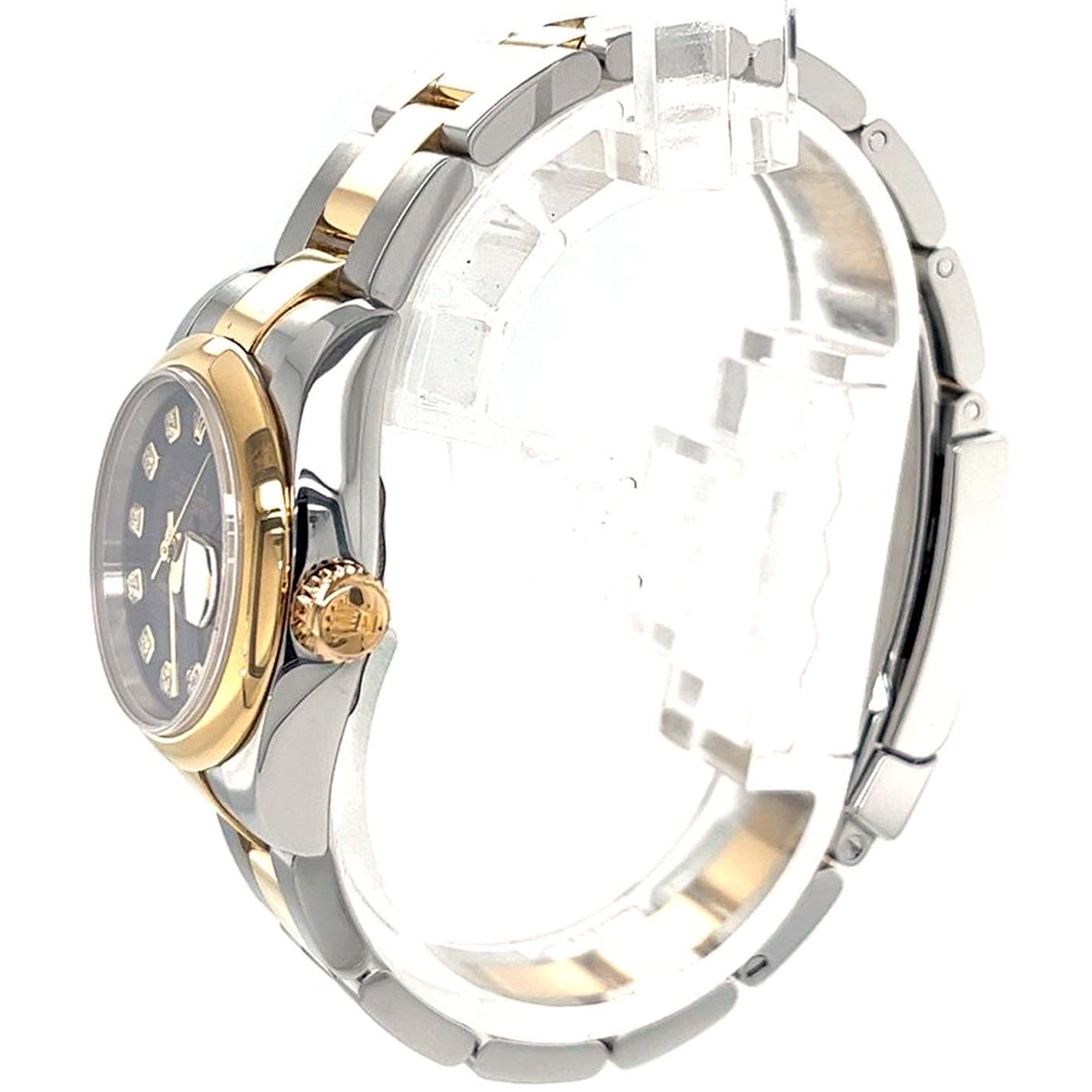 Modernist Rolex Lady Datejust 26mm Two-Tone 18k Yellow Gold Diamond Dial Watch 179163