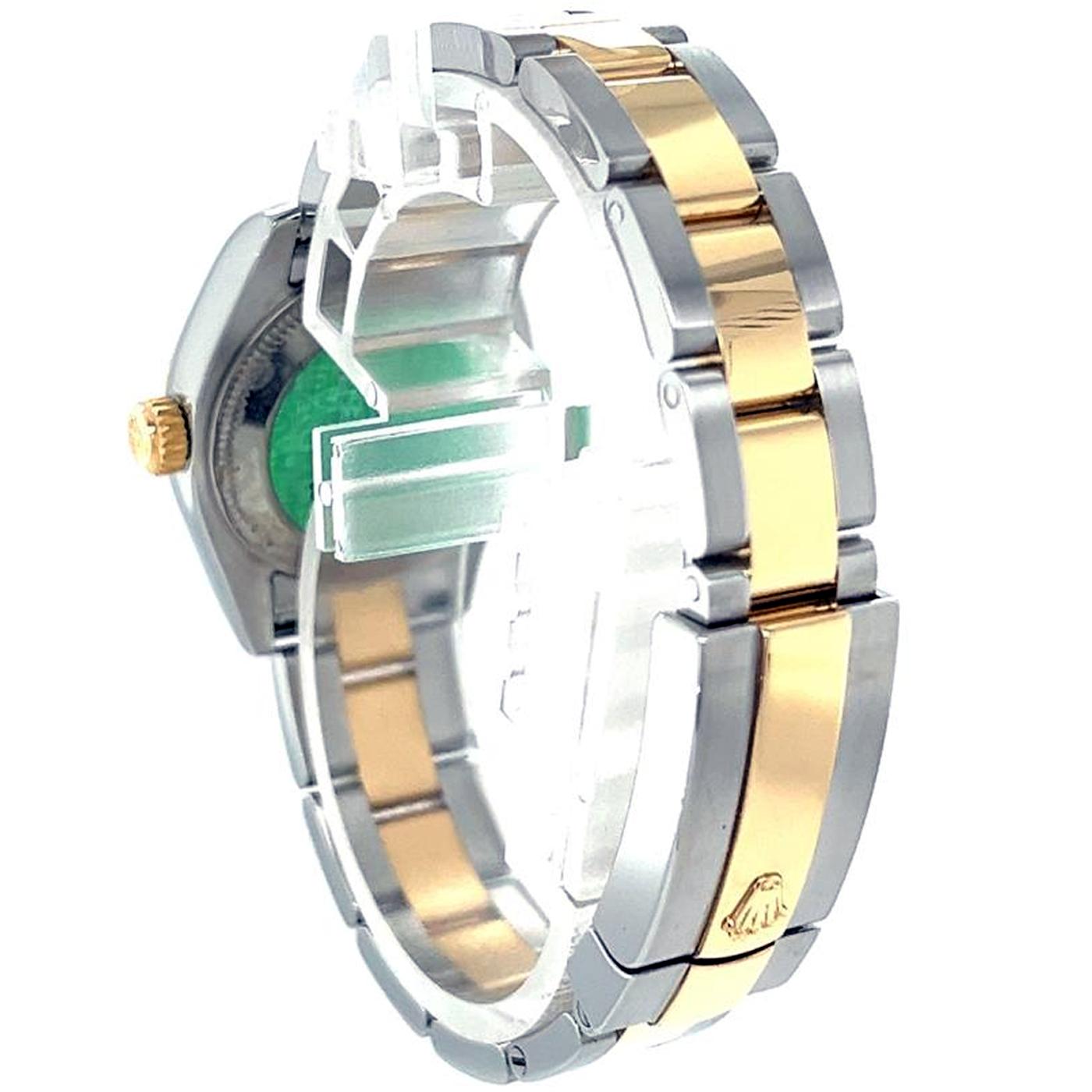 Rolex Lady Datejust 26mm Two-Tone 18k Yellow Gold Diamond Dial Watch 179163 In Good Condition In Aventura, FL