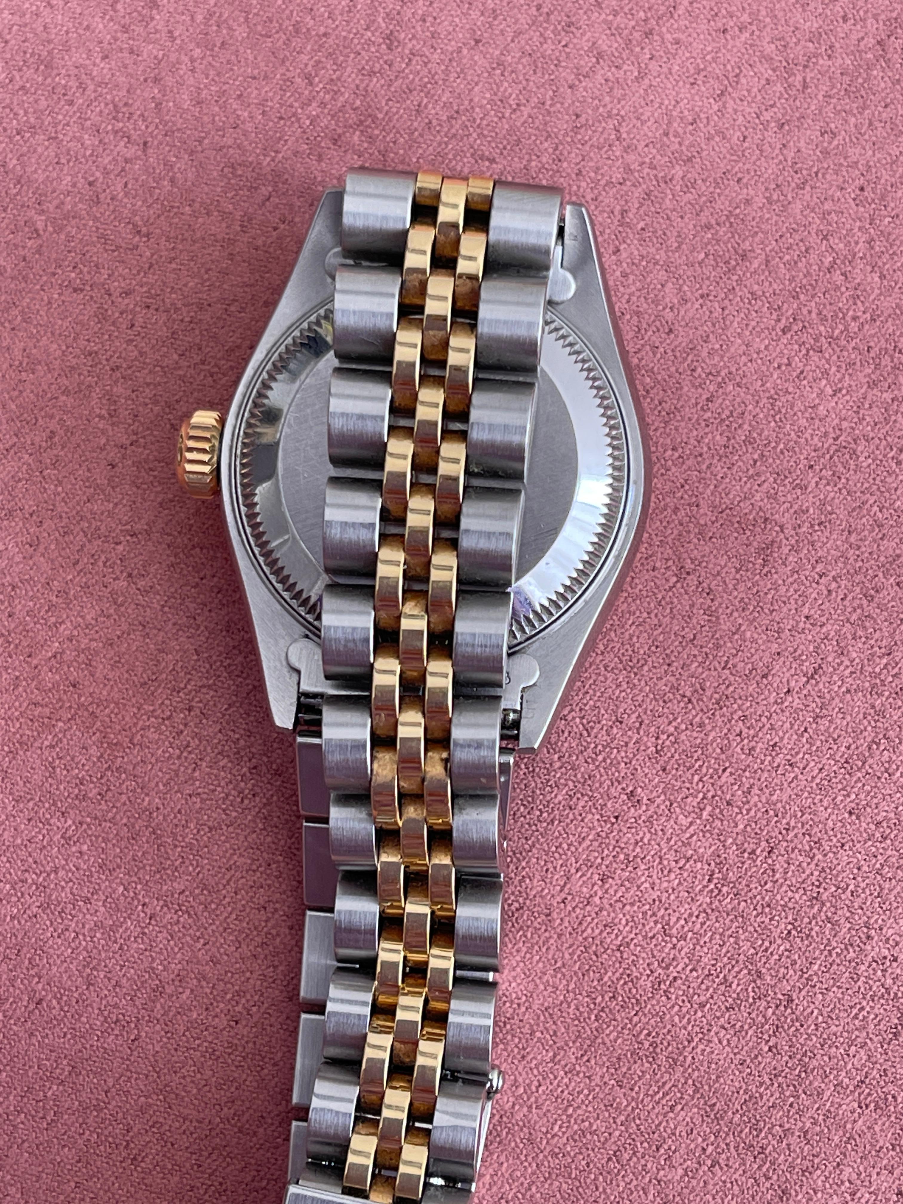 Rolex lady datejust 26mm two tone diamond face In Excellent Condition For Sale In SOUTH YARRA, VIC