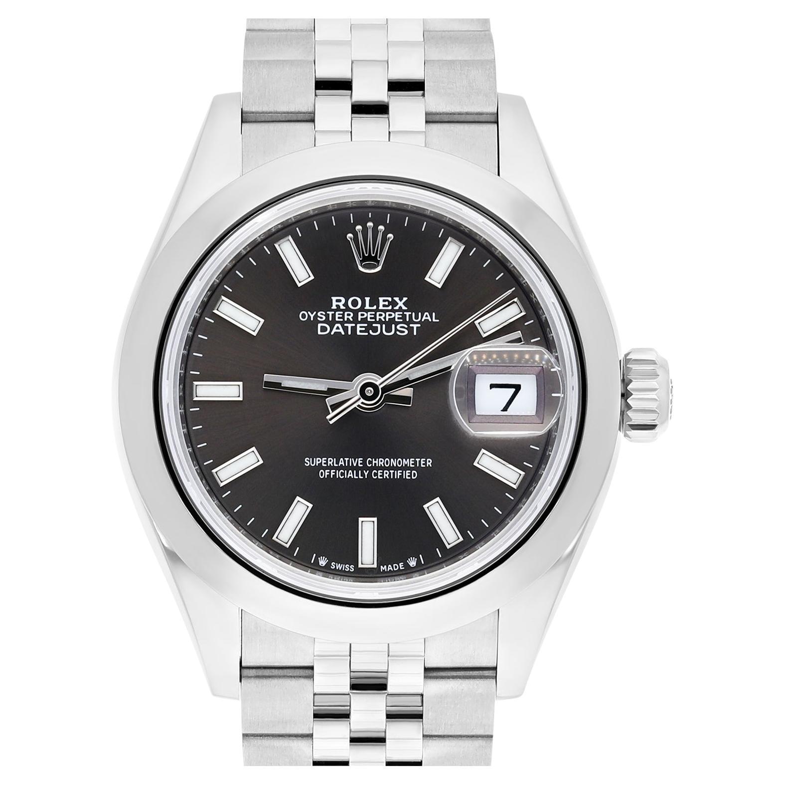 Rolex Lady-Datejust 28 Dark Grey Domed Stainless Steel Jubilee 279160 New 2022 For Sale