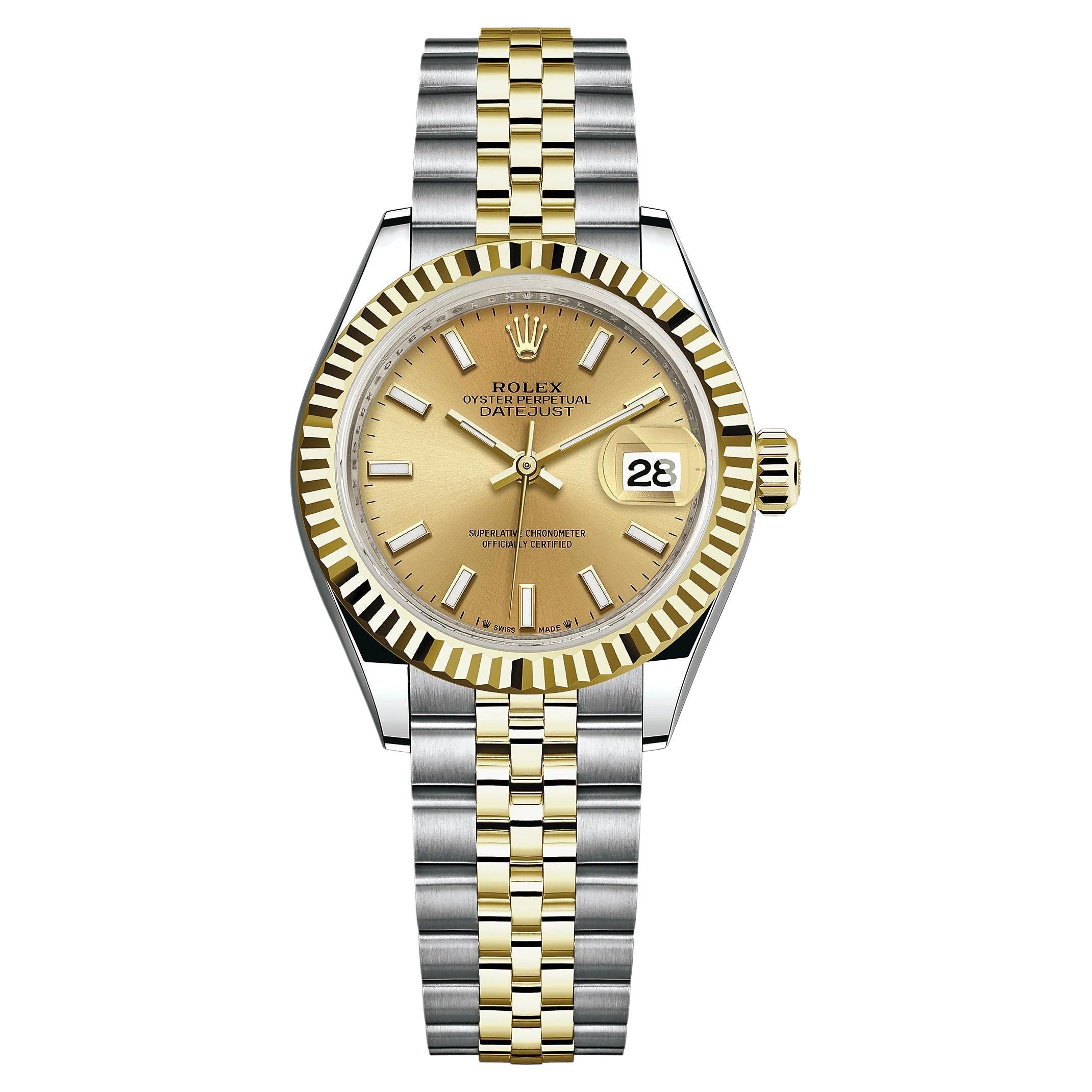 Rolex Lady Datejust, Champagne, Jubilee, Fluted, 279173, Unworn Watch, Complete For Sale
