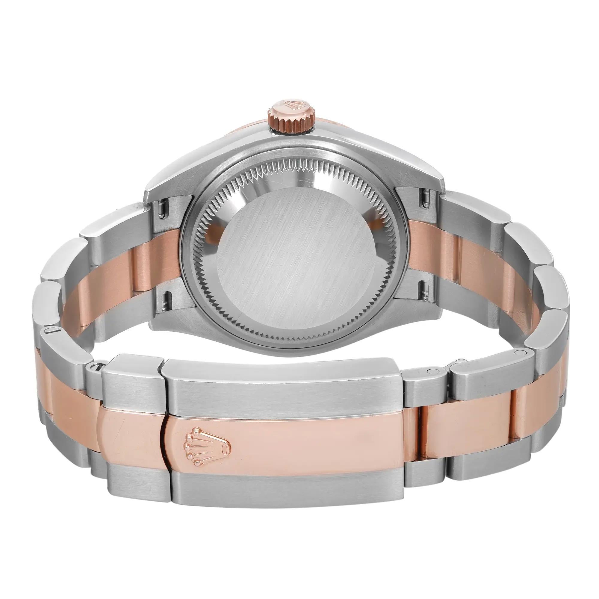 Women's Rolex Lady-Datejust 28mm 18k Rose Gold Steel MOP Diamond Dial Watch 279171 For Sale