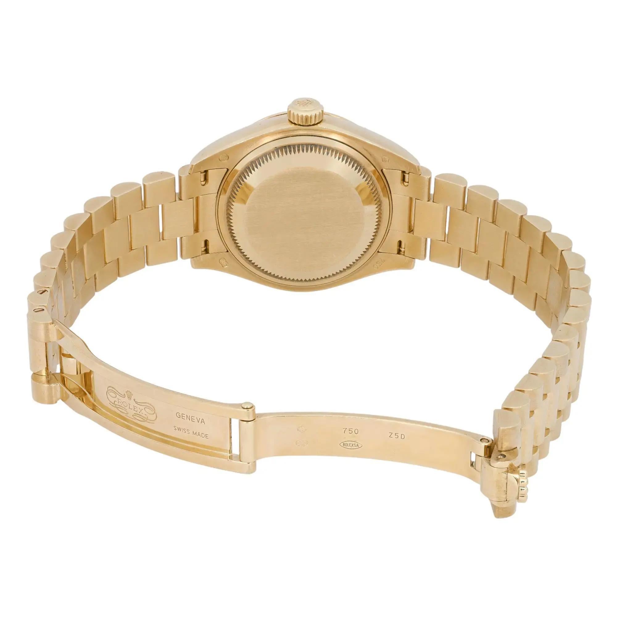 Rolex Lady-Datejust 28mm 18K Yellow Gold Silver Roman Dial Ladies Watch 279178 For Sale 2