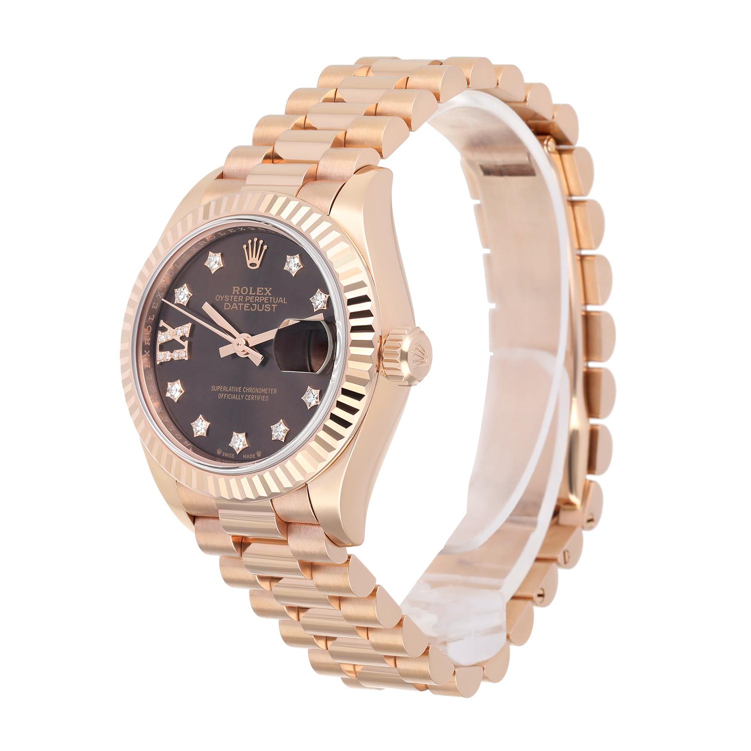 Rolex Lady-Datejust 28mm Everose Gold Women's Watch 279175 Presidential Band 1