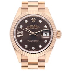 Rolex Lady-Datejust 28mm Everose Gold Women's Watch 279175 Presidential Band