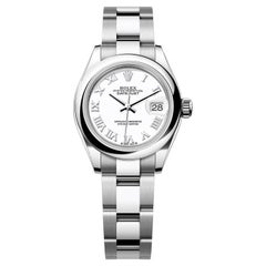 Rolex Lady-Datejust 28mm White Dial Smooth Bezel Steel Ladies Watch 279160-0016