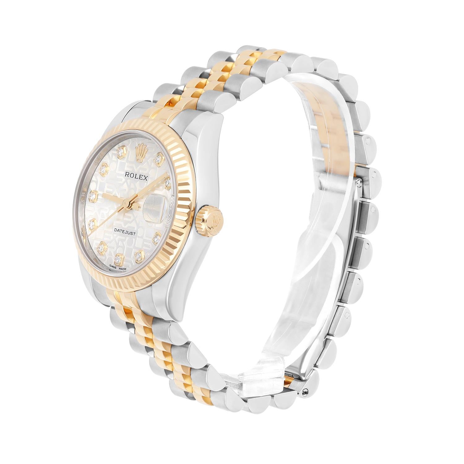 Rolex Montre Datejust 31 178273 avec cadran en argent et diamants pour femme Unisexe en vente
