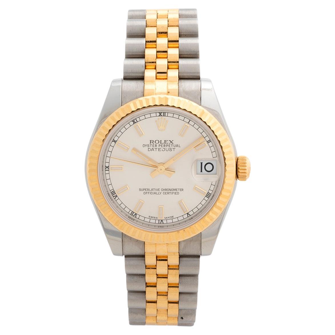 Rolex Lady Datejust 31" Wristwatch Ref 178273. Gold Fluted Bezel, Retailed 2017.