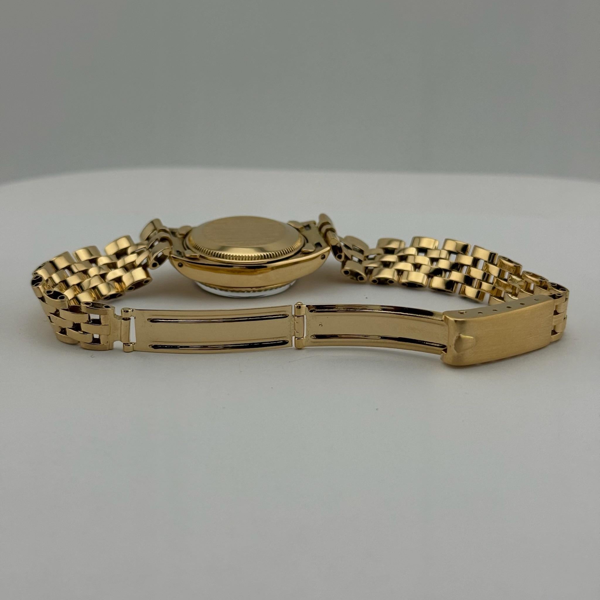 Rolex Lady Datejust 6917 Or jaune 18K Cadran Silver en vente 2