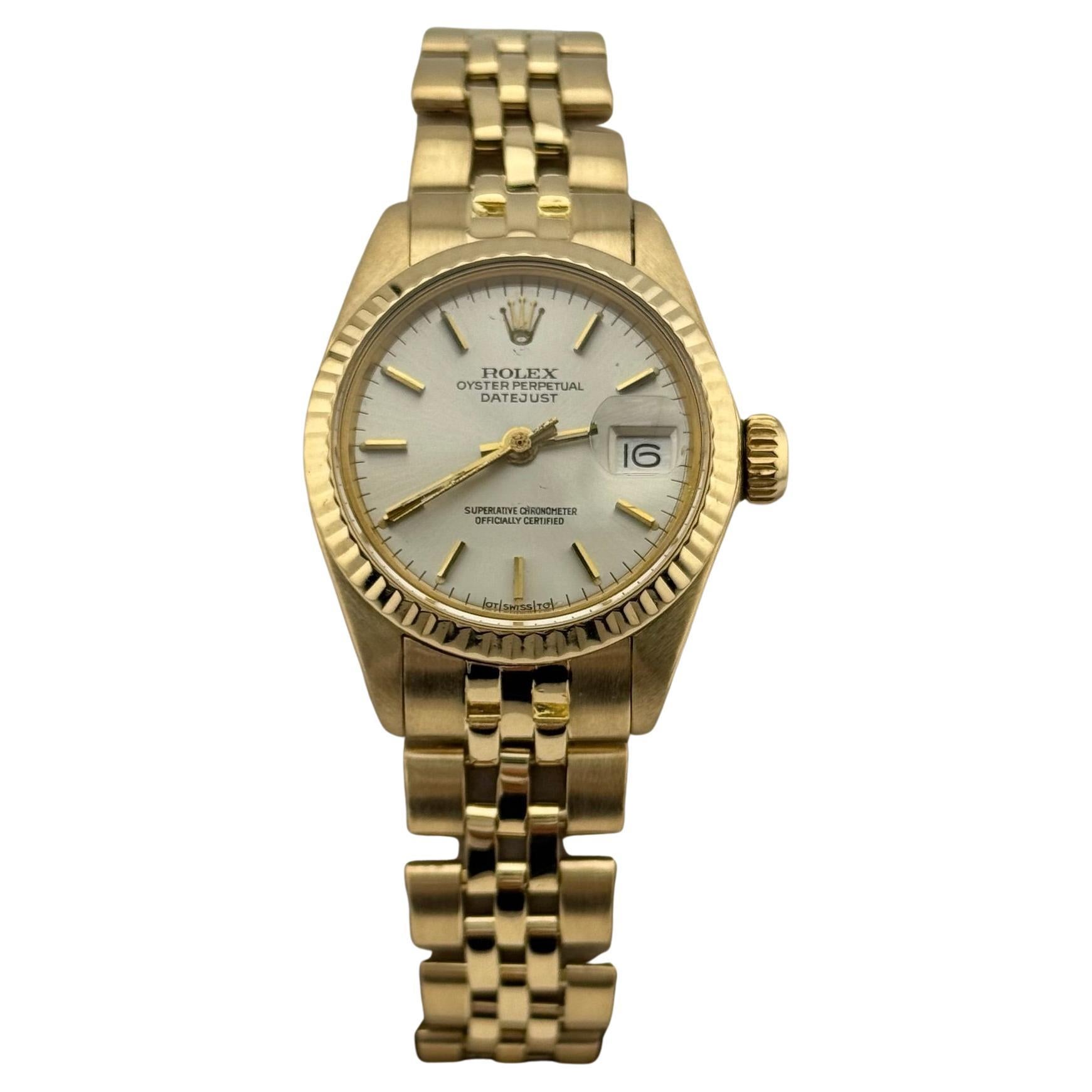 Rolex Lady Datejust 6917 Or jaune 18K Cadran Silver en vente