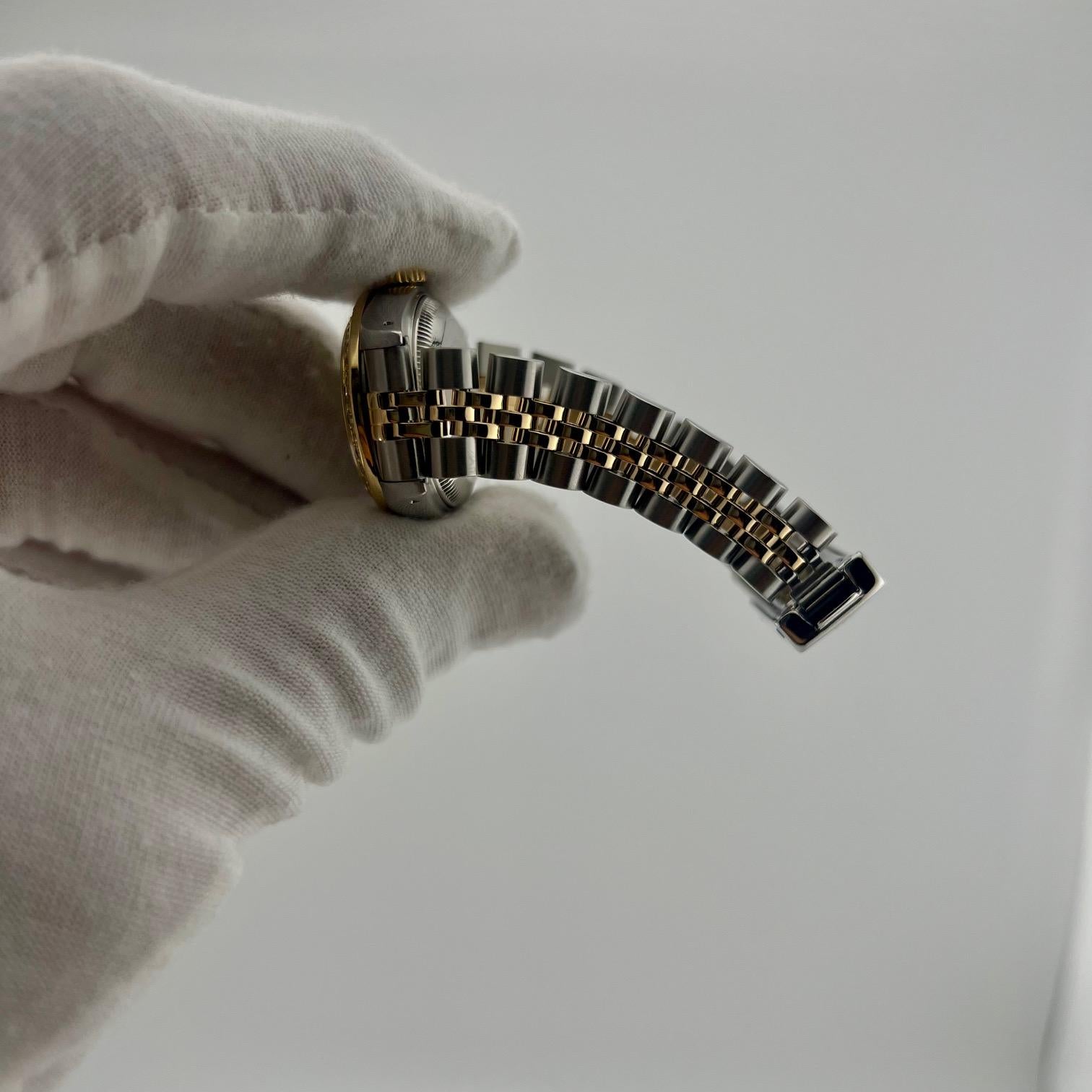 Rolex Lady Datejust 69173 26mm Champagner Diamant Zifferblatt und Lünette 18k Gold Stahl Damen im Angebot