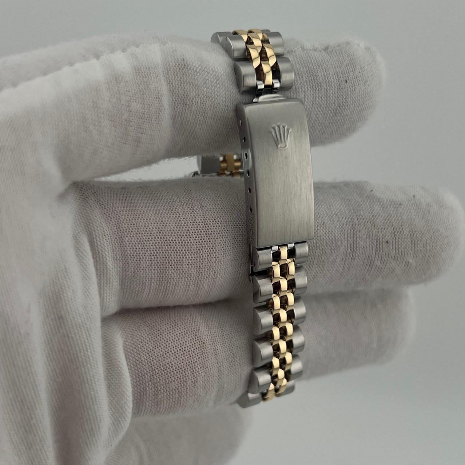 Rolex Lady Datejust 69173 26mm Champagner Diamant Zifferblatt und Lünette 18k Gold Stahl im Angebot 1