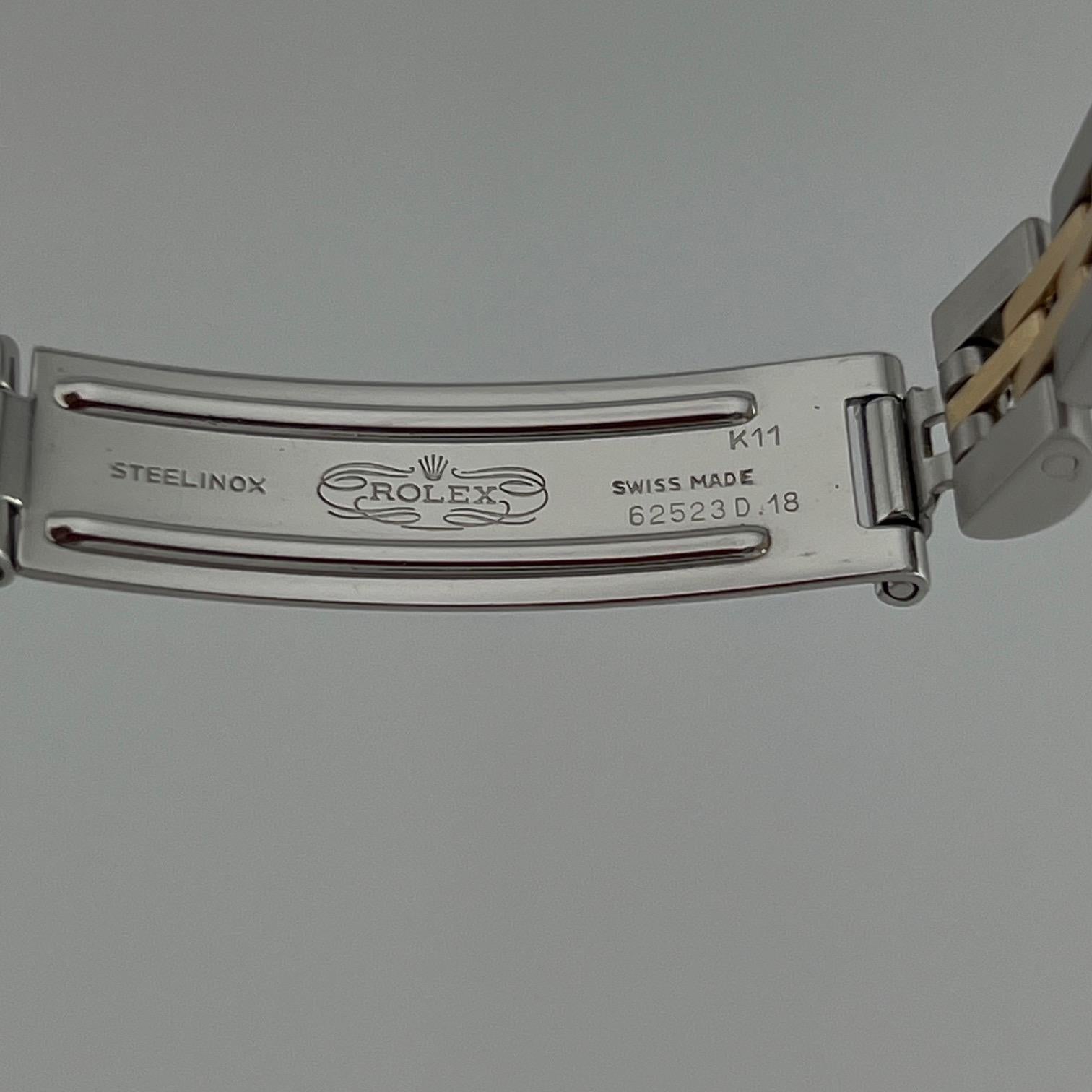 Rolex Lady Datejust 69173 26mm Champagner Diamant Zifferblatt und Lünette 18k Gold Stahl im Angebot 4