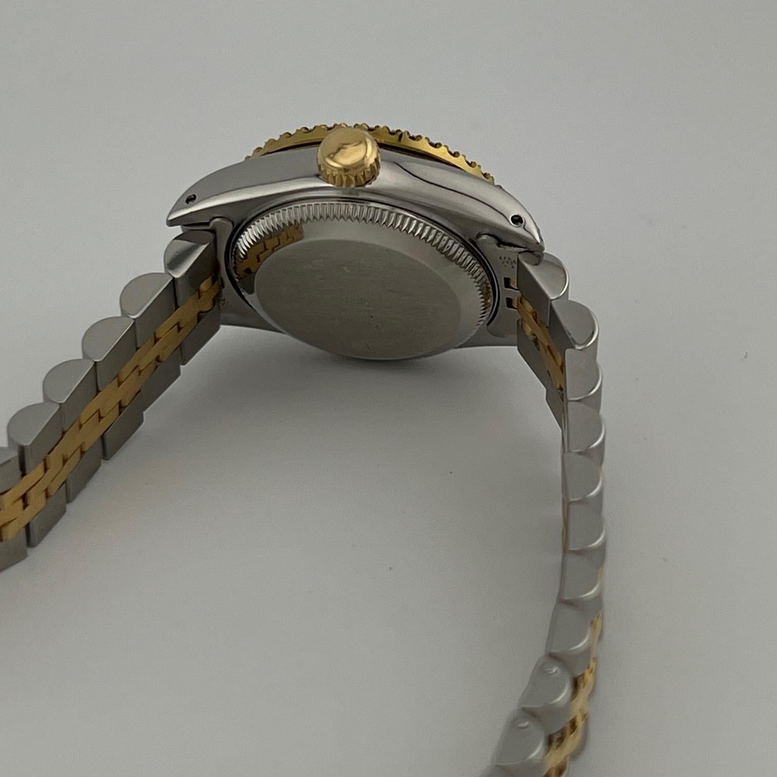 Rolex Lady Datejust 69173 26mm Perlmutt Zifferblatt Diamant Lünette 18k Gold Stahl im Zustand „Gut“ im Angebot in San Diego, CA