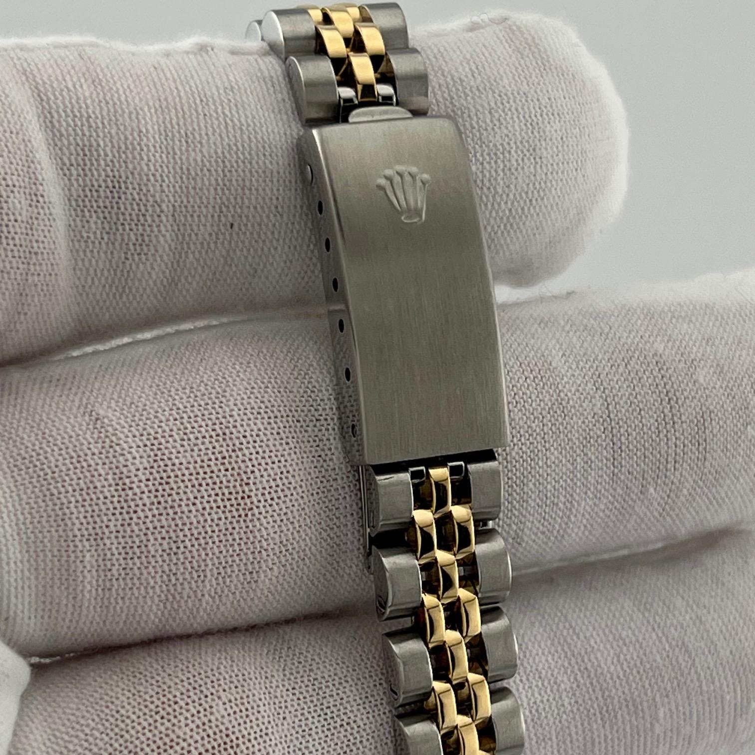 Rolex Lady Datejust 69173 26mm Perlmutt Zifferblatt Diamant Lünette 18k Gold Stahl Damen im Angebot