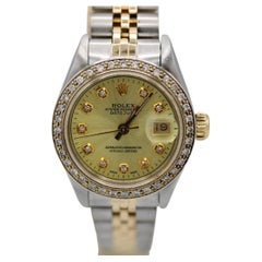 Rolex Lady Datejust 69173  Custom Diamond Dial & Bezel  1990  Boxed