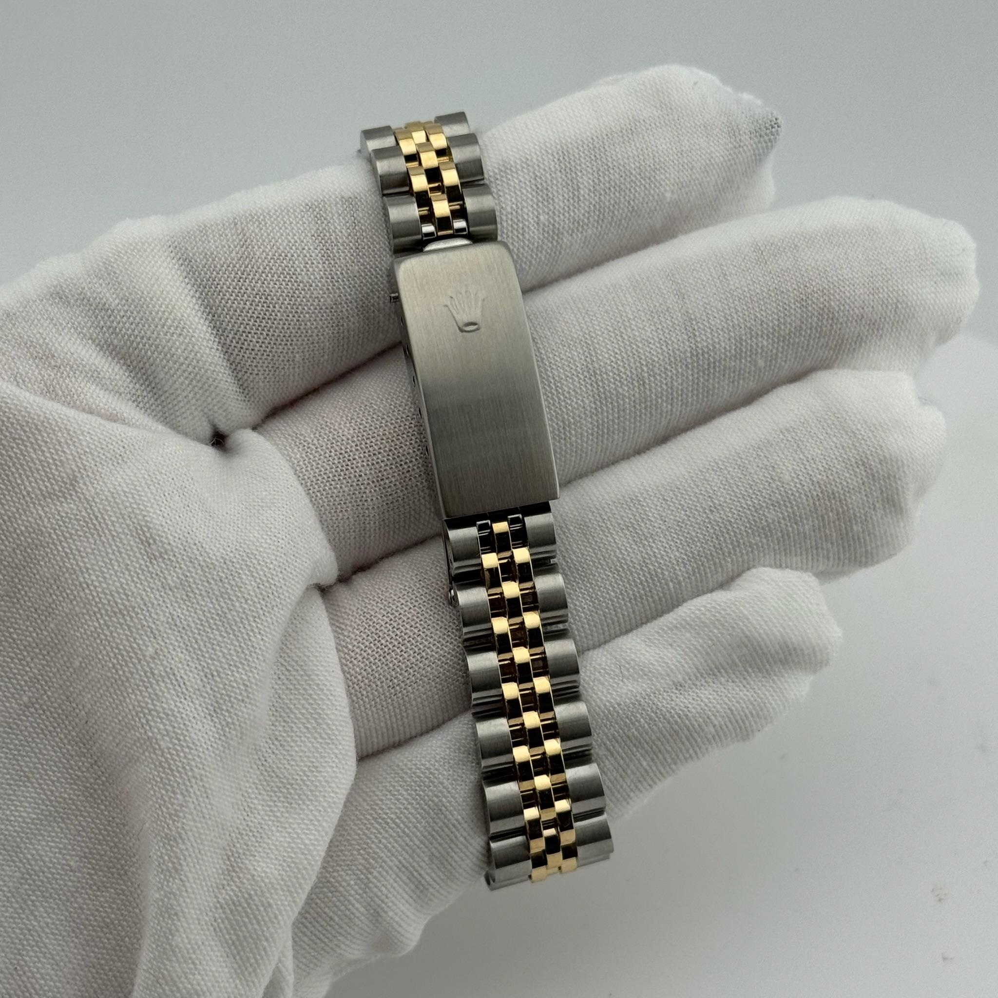 Rolex Lady Datejust 69173 lunetta smeraldo diamante quadrante acciaio oro 18 carati in vendita 2