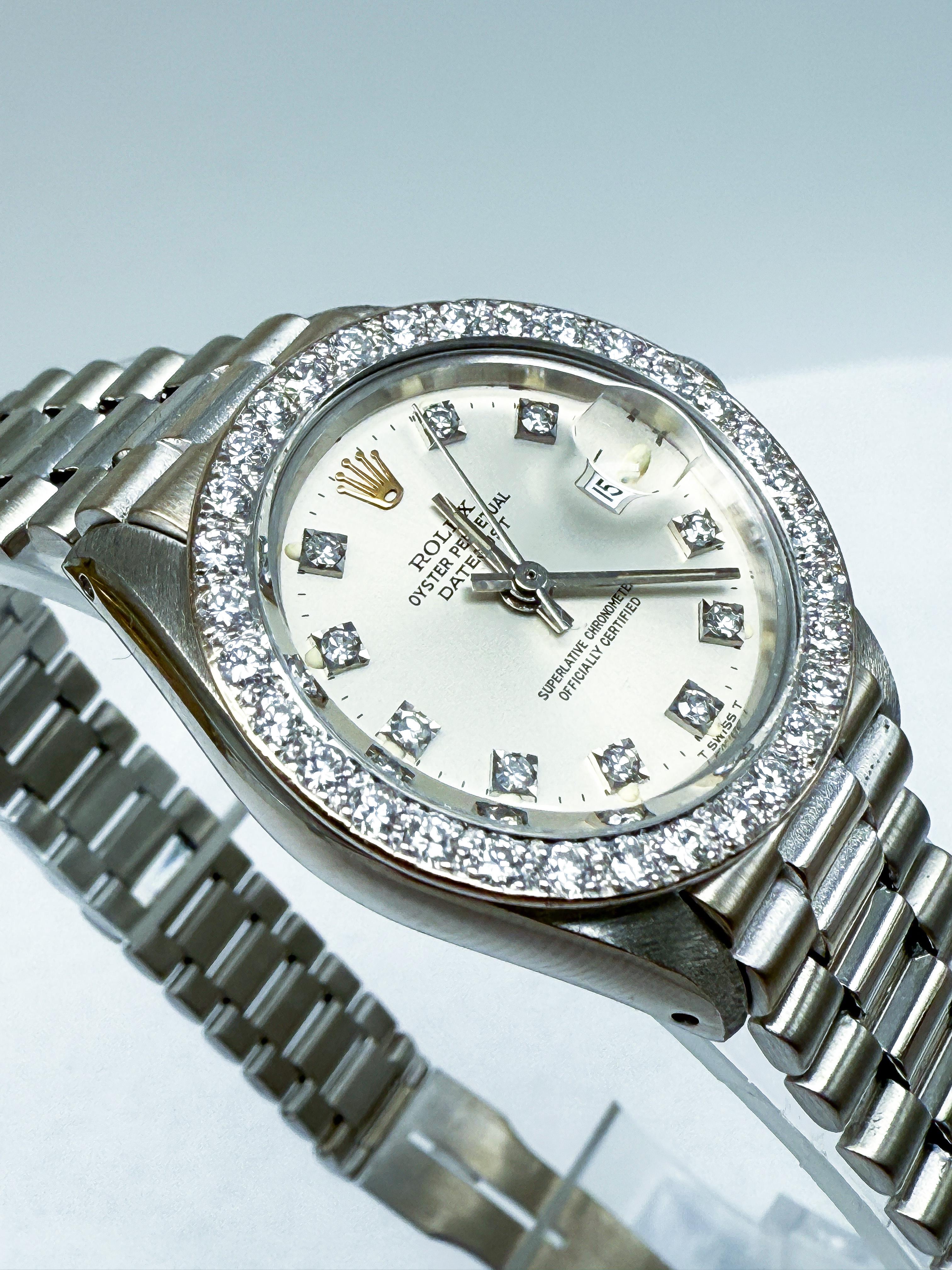 Rolex Lady-Datejust 69174 - 26 mm, 18K Weißgold (Brillantschliff)