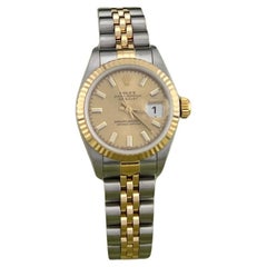 Rolex Lady Datejust 79173 26mm Champagne Dial 18k Yellow Gold Steel Box Papers