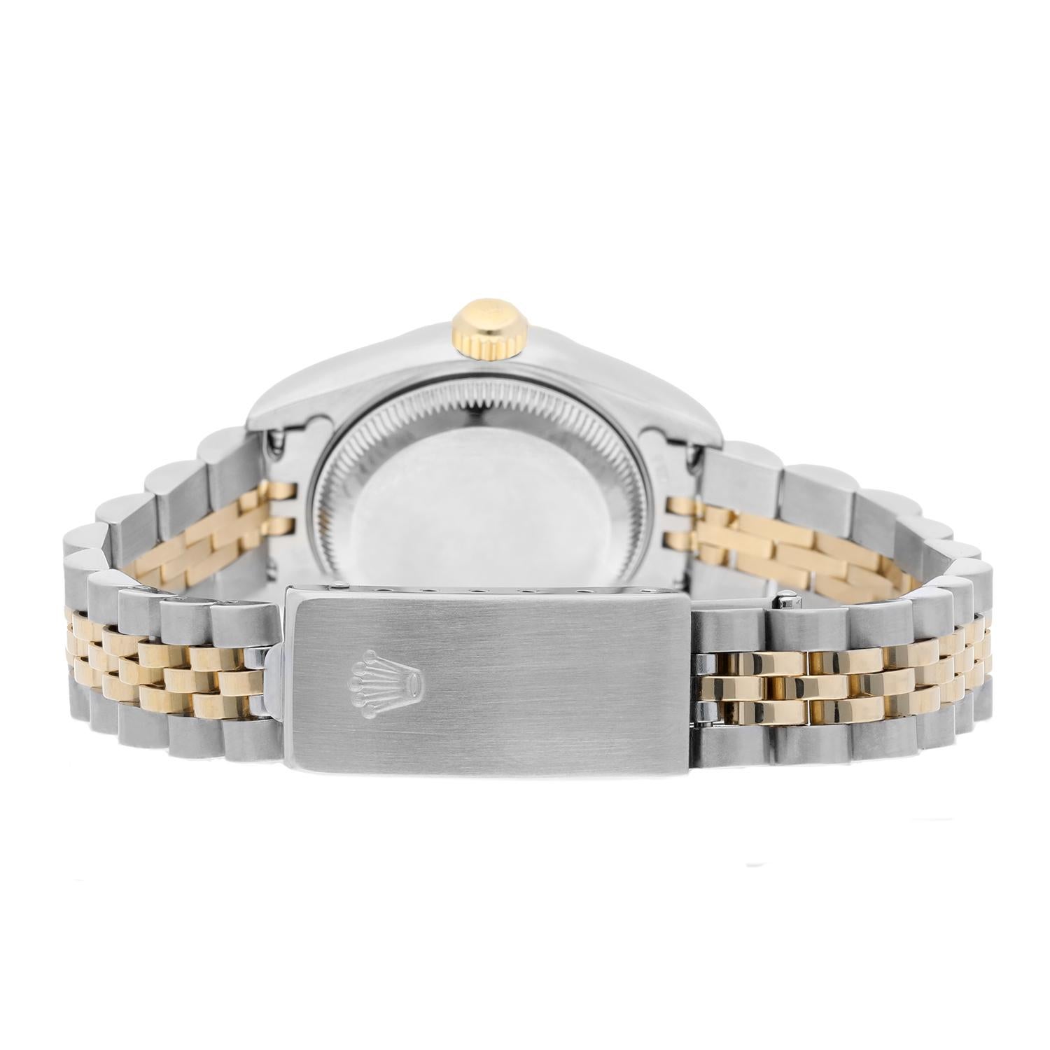 Rolex Lady-Datejust 79173  Montre en acier inoxydable et or jaune MOP Cadran diamant en vente 3