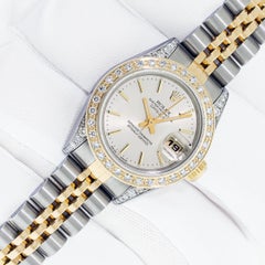 Rolex Lady Datejust 79173 Steel - 18K Gold Silver Index Diamond Bezel Wat