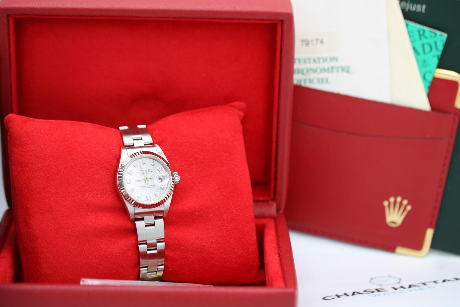 Rolex Lady Datejust 79174  Factory MOP Diamond Dial  Full Set  26mm For Sale 6