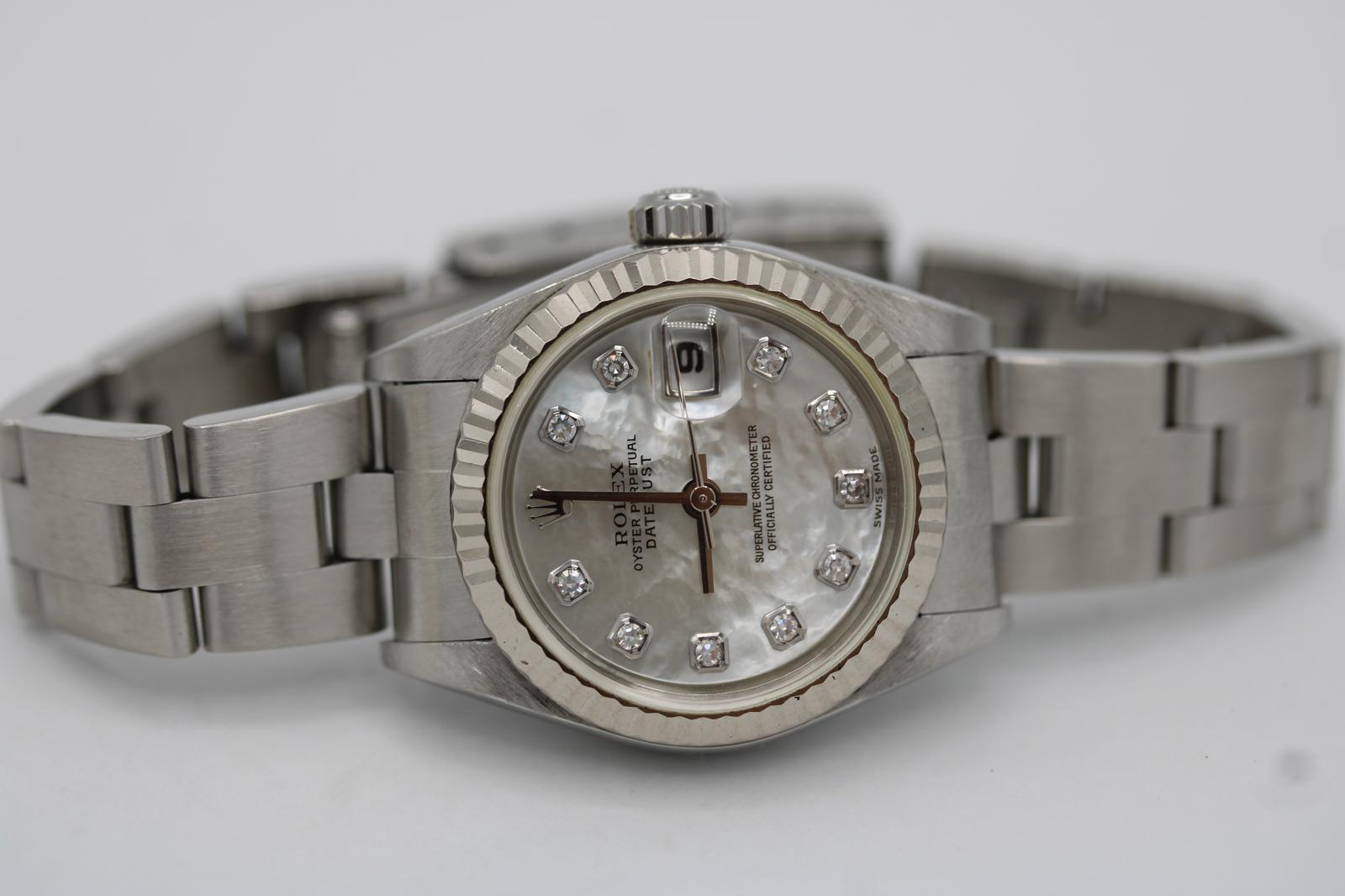 Women's Rolex Lady Datejust 79174  Factory MOP Diamond Dial  Full Set  26mm For Sale