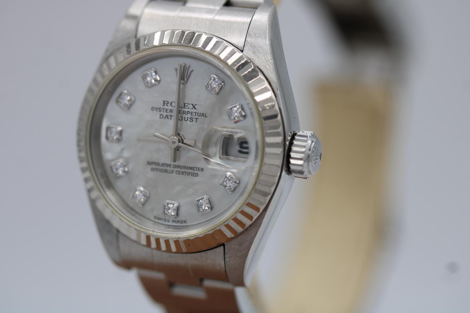 Rolex Lady Datejust 79174  Factory MOP Diamond Dial  Full Set  26mm For Sale 4