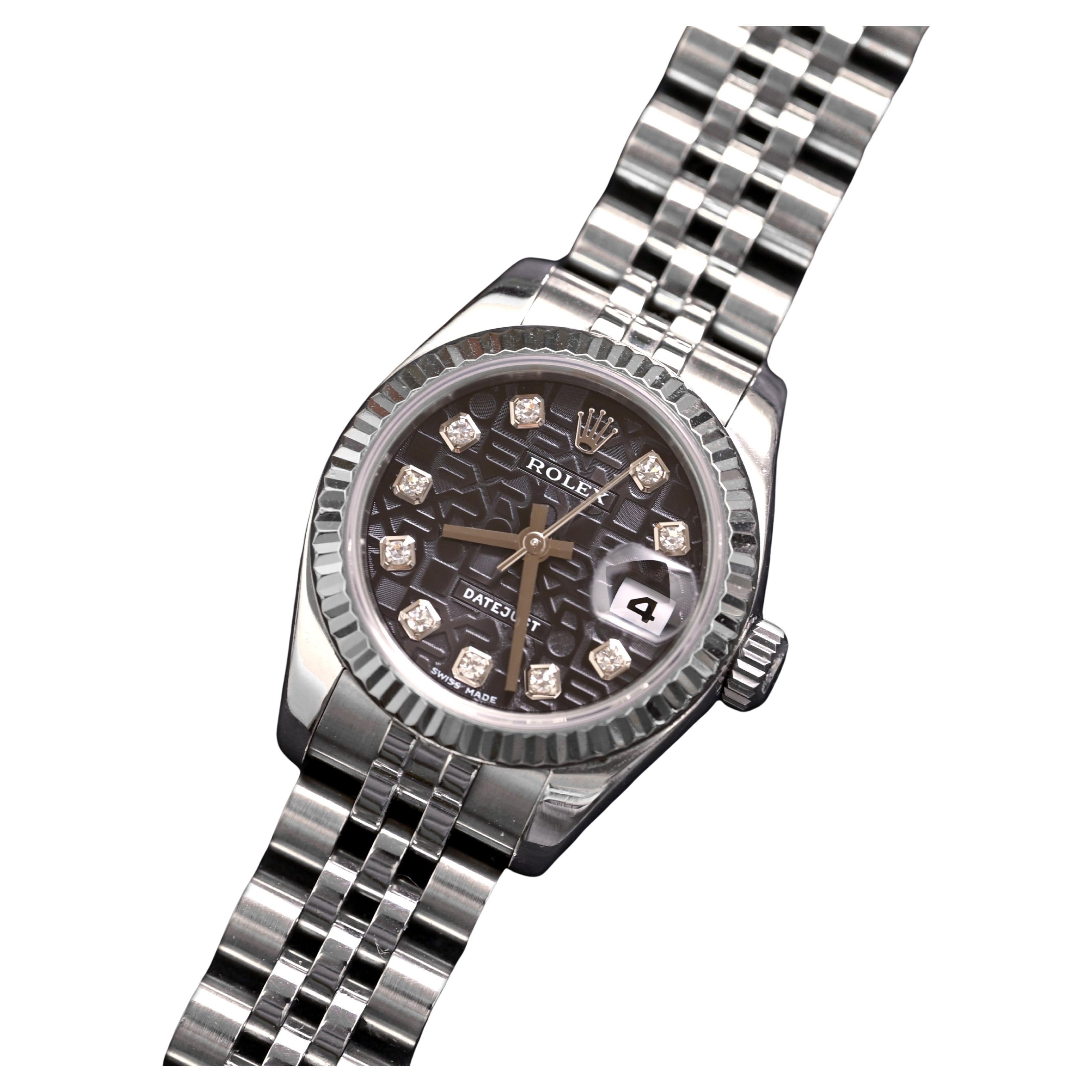 Rolex Lady Datejust Esfera Computadora con Indices Diamante c/papel Ref. 179174 en venta