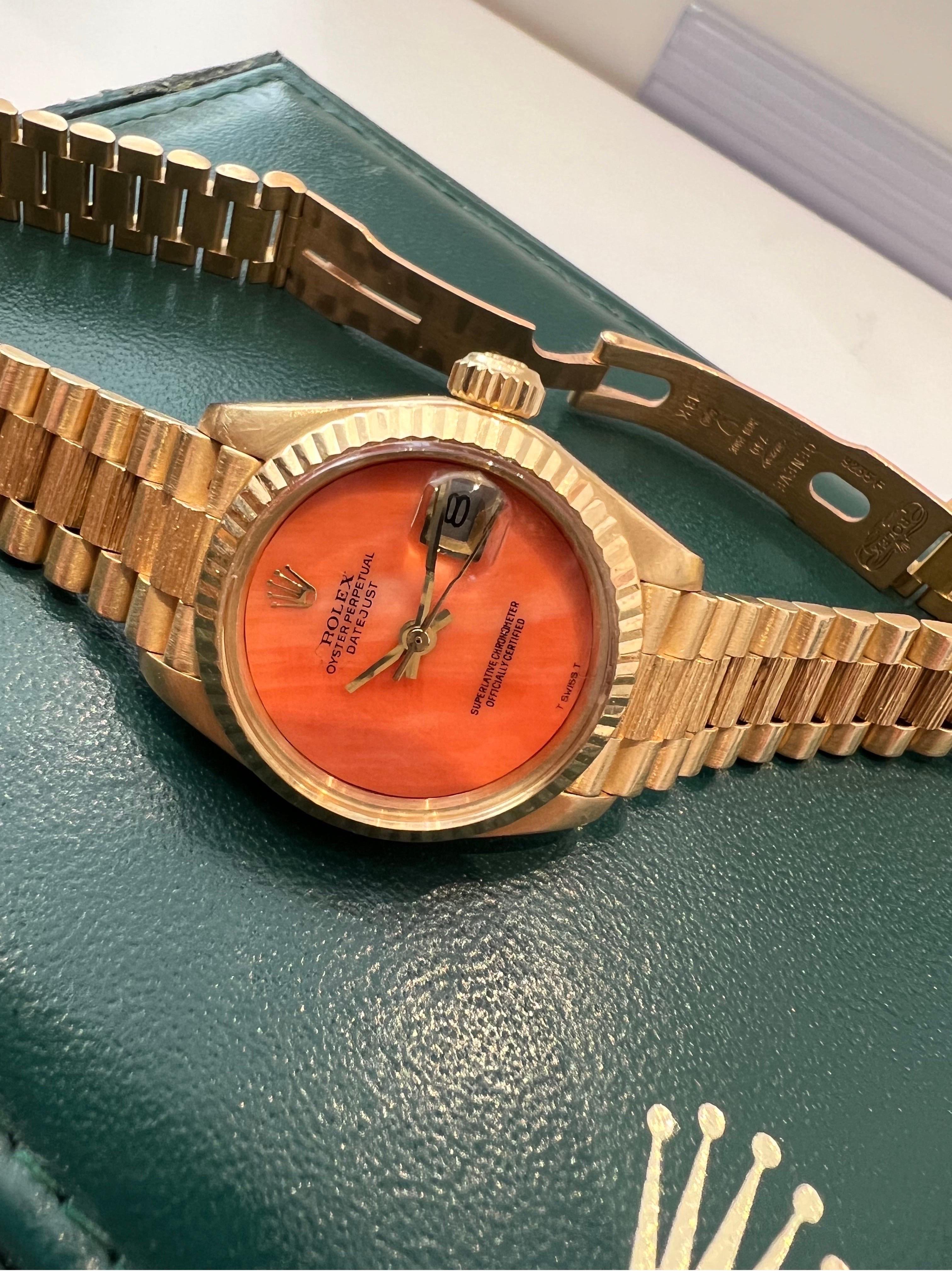 Rolex lady Datejust Coral dial 1978 3
